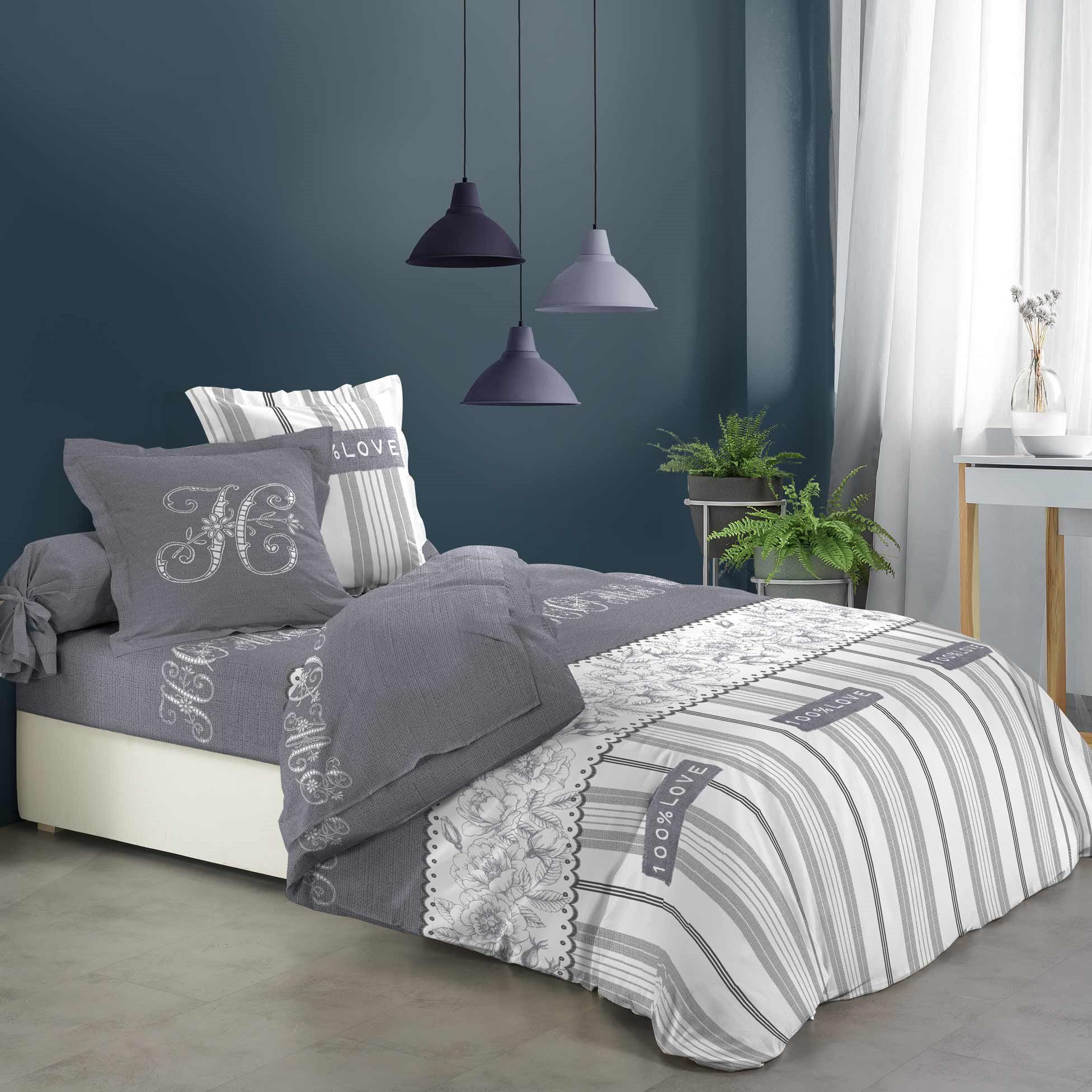 dynamic24 Bettwäsche, Jersey, 6 teilig, Baumwolle 240x220cm, 63x63cm grau weiß
