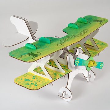 DAS PAPPHAUS Spielzeug-Flugzeug Flugzeug aus Pappe weiß