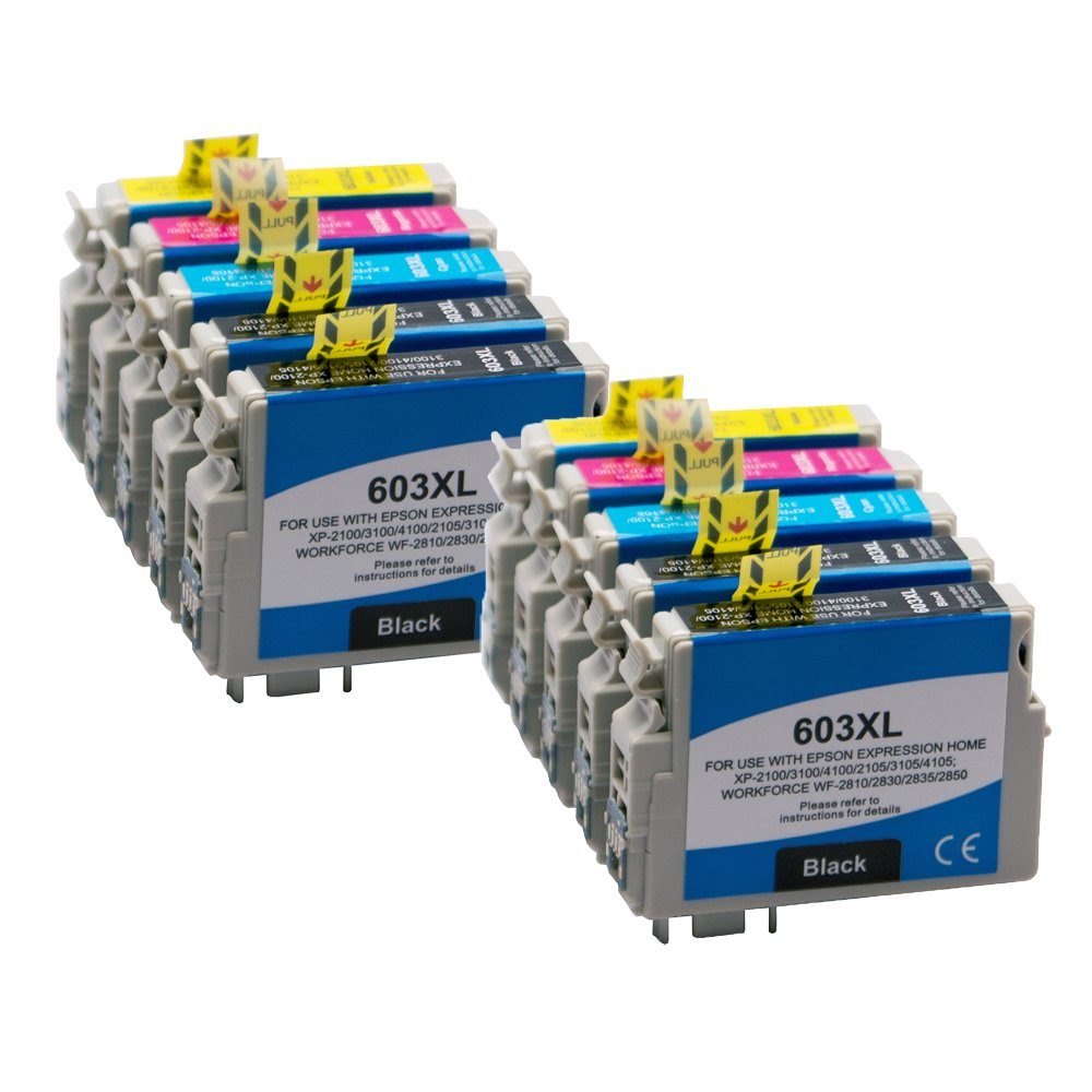 ABC Tintenpatrone (Kompatibles Set 10x Druckerpatrone für Epson 603XL Expression Home, XP-4100 XP-4105 Workforce WF-2810DWF WF-2830DWF WF-2835DWF WF-2850DWF)