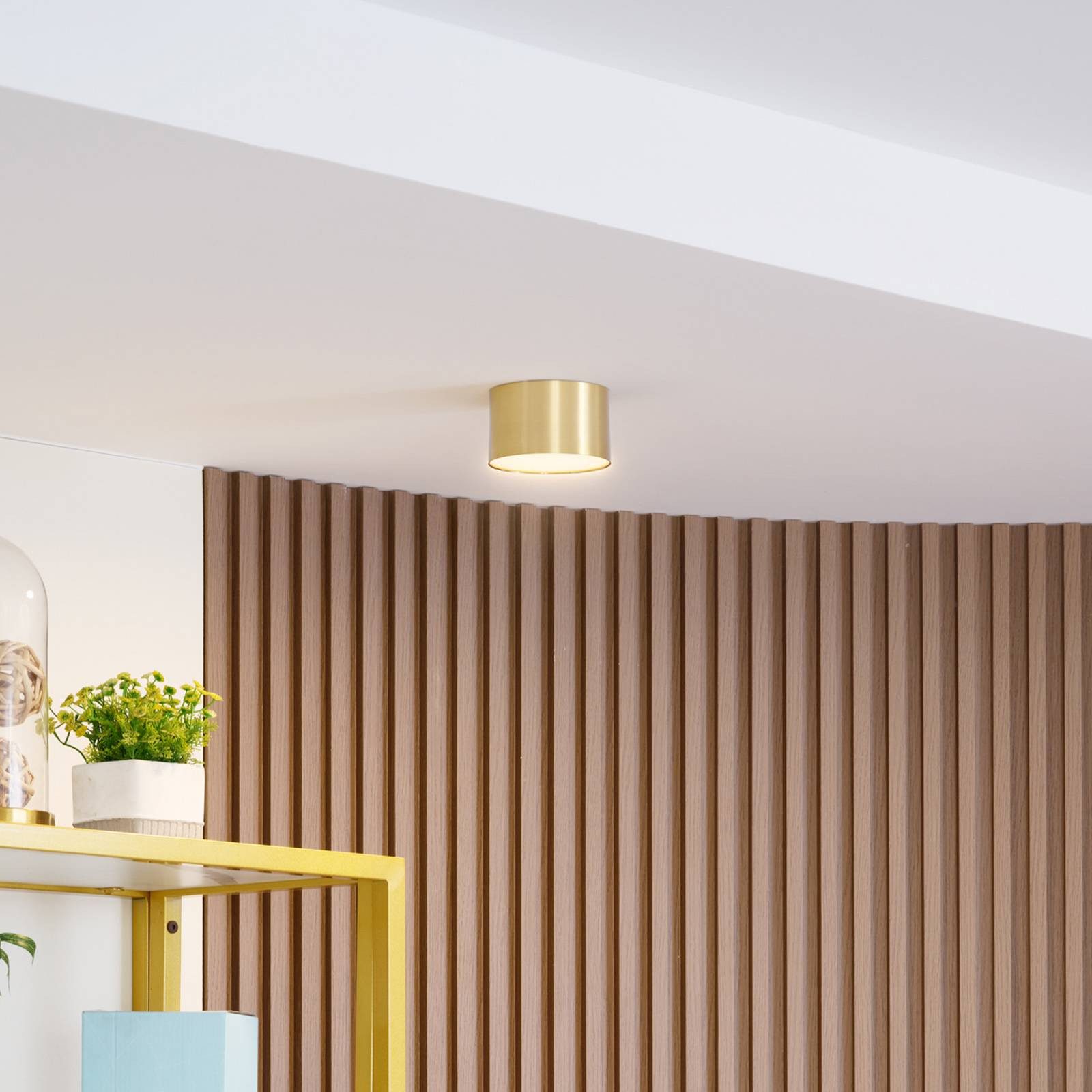 Lindby Deckenstrahler Nivoria, LED, Metall, Gold / Messing warmweiß IP20, LED 9 W gesamt, warmweiß