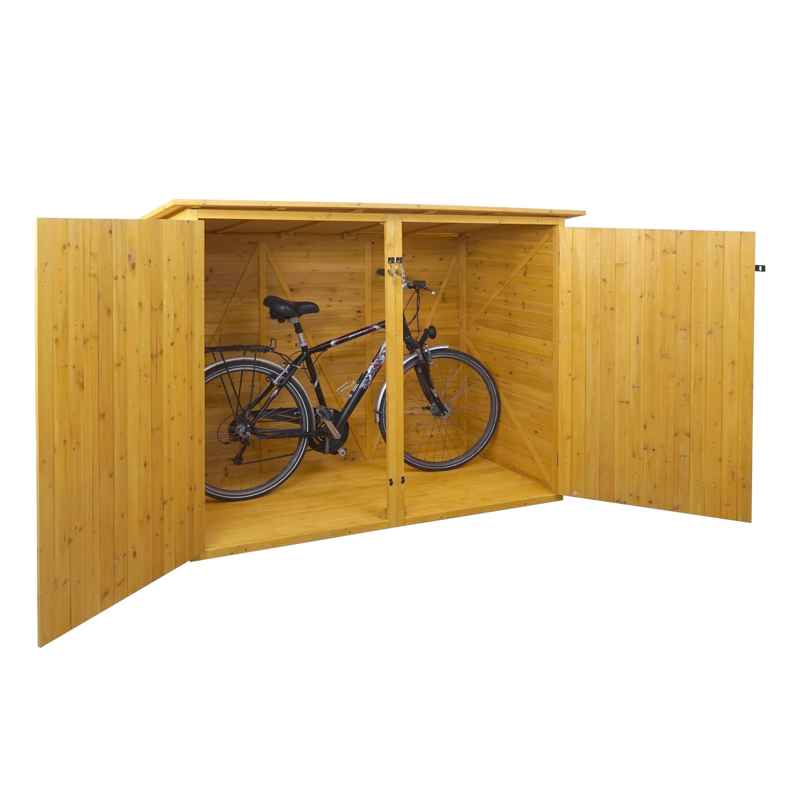 PROREGAL® Fahrradbox 1er / 2er-Fahrradgarage Geräteschuppen Gerätehaus Braun/Anthrazit