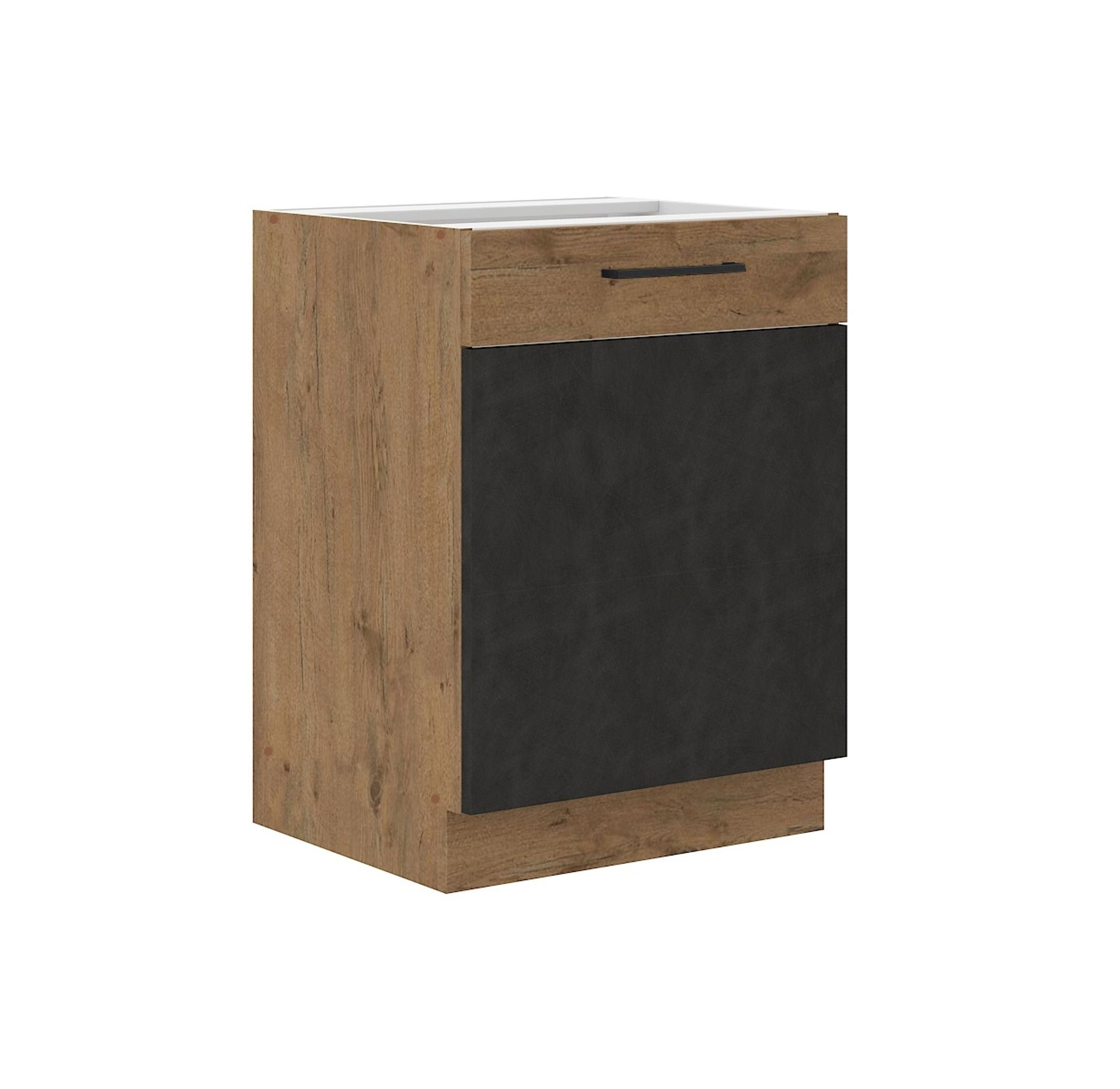 Küchen-Preisbombe Unterschrank 60 cm Küche Vigo Matera Grau + Eiche Lancelo günstig online kaufen