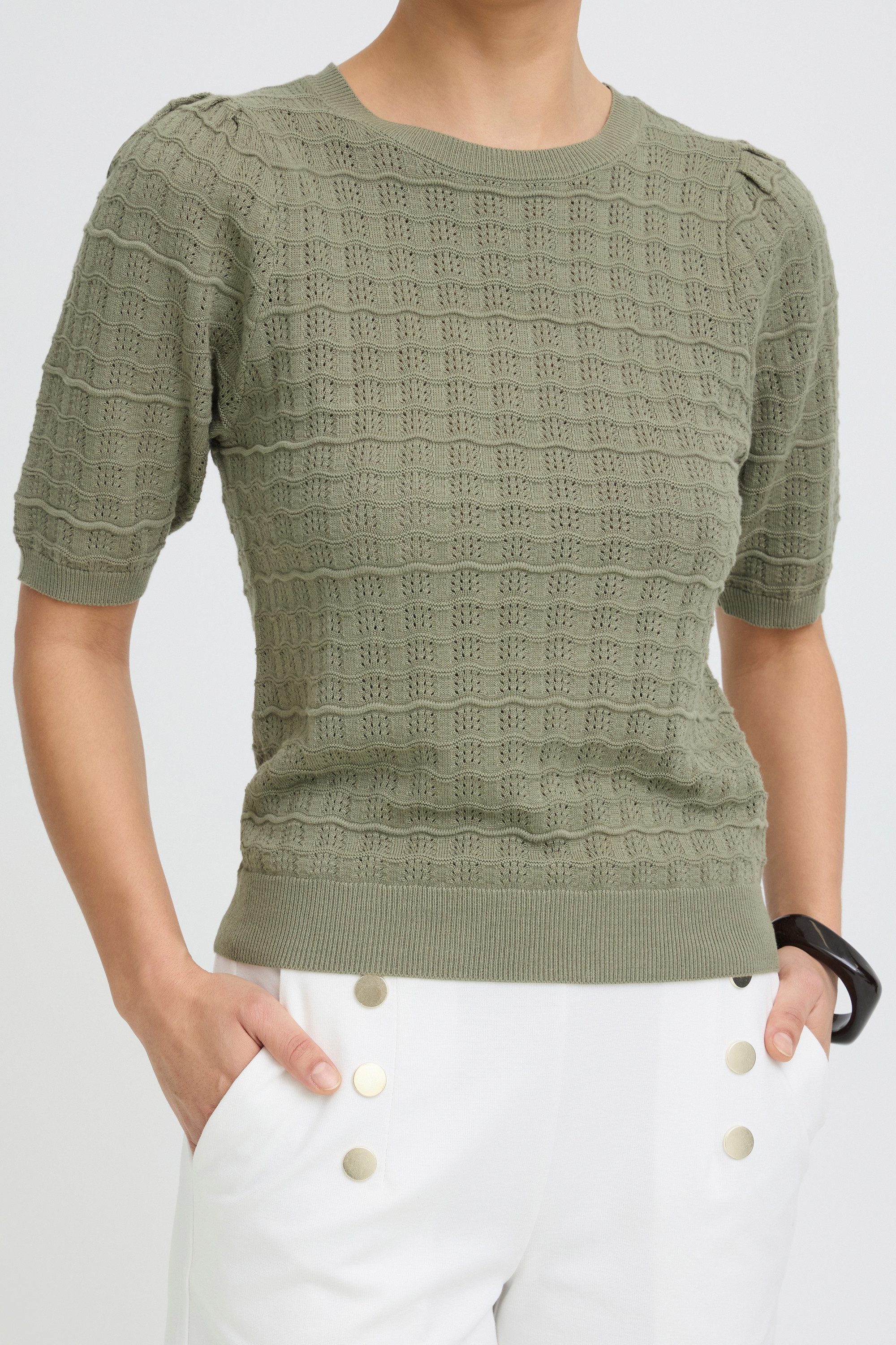 b.young Strickpullover Kurzarm-Bluse BYMULINA