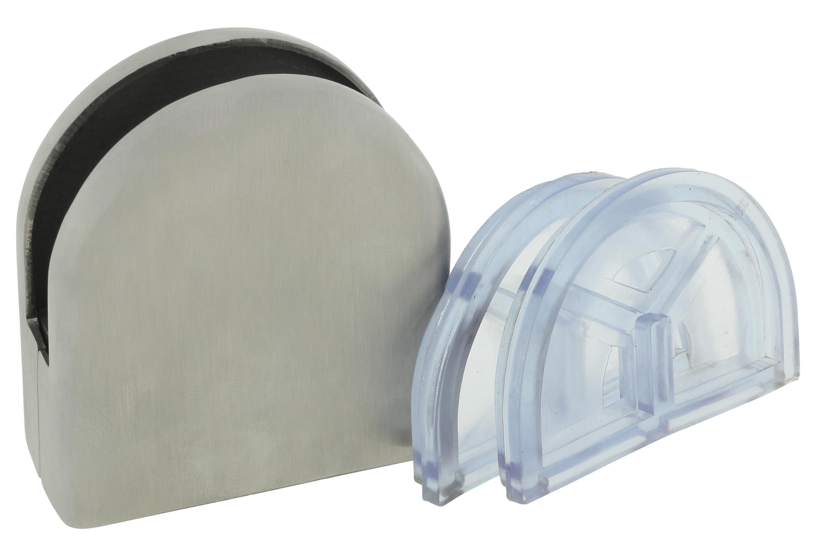 Klemmhalter für Sichtschutz 4 x Glashalter abgerundet für 6 mm Glas aus Ede günstig online kaufen