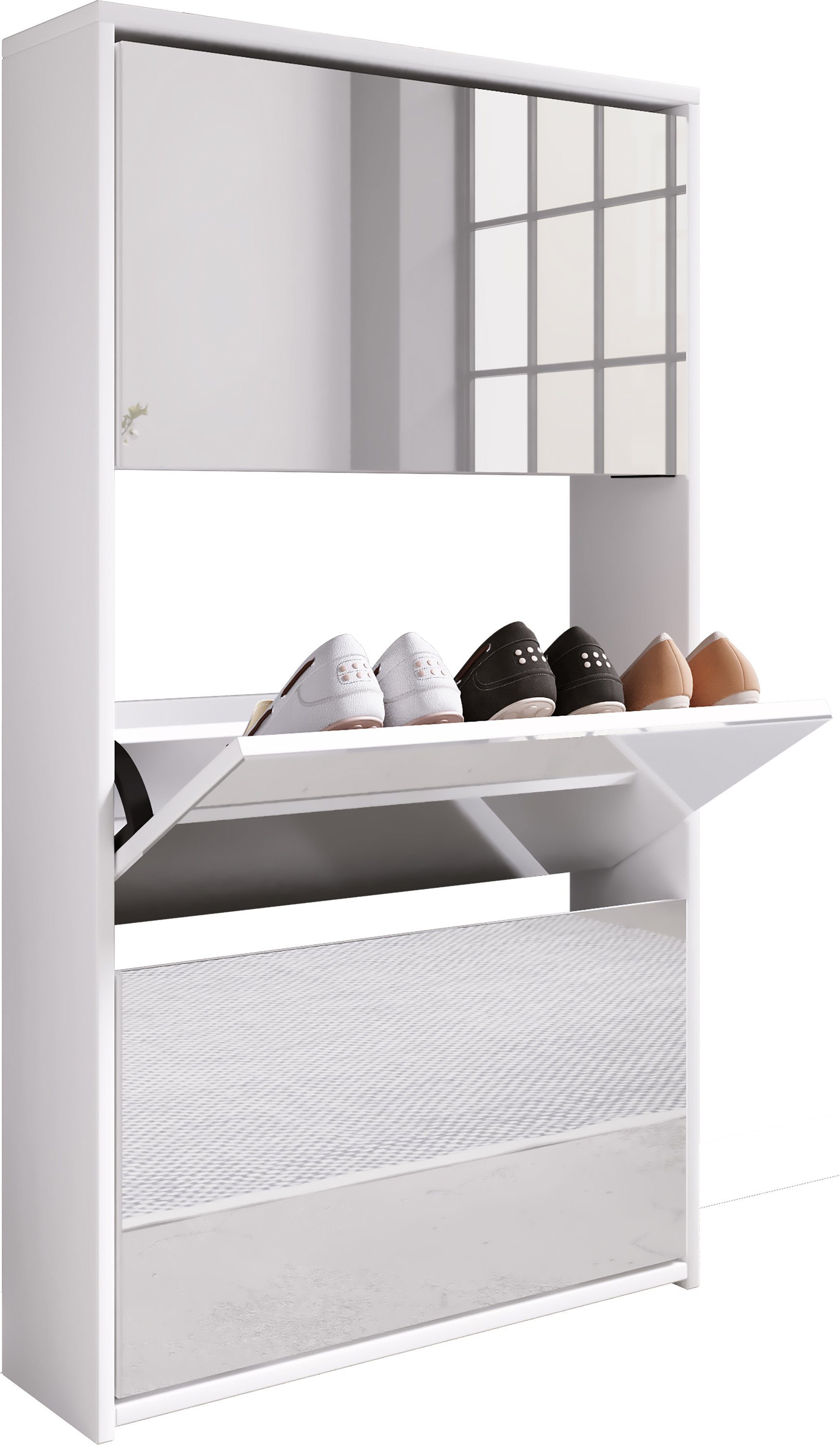 VCM Schuhschrank Holz Schuhschrank Schuhkipper Spiegel Stido XL günstig online kaufen