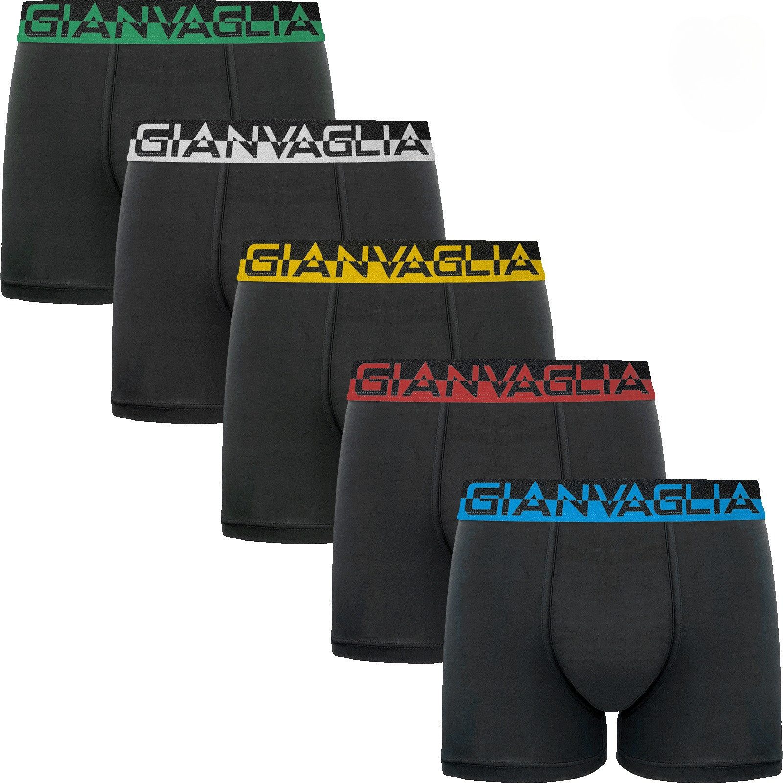 TEXEMP Boxershorts Herren Baumwolle Schwarz 5er Pack Unterwäsche Unterhosen Männer (Packung, 5-St., 5er-Pack) 4-Wege-Stretch-Technologie