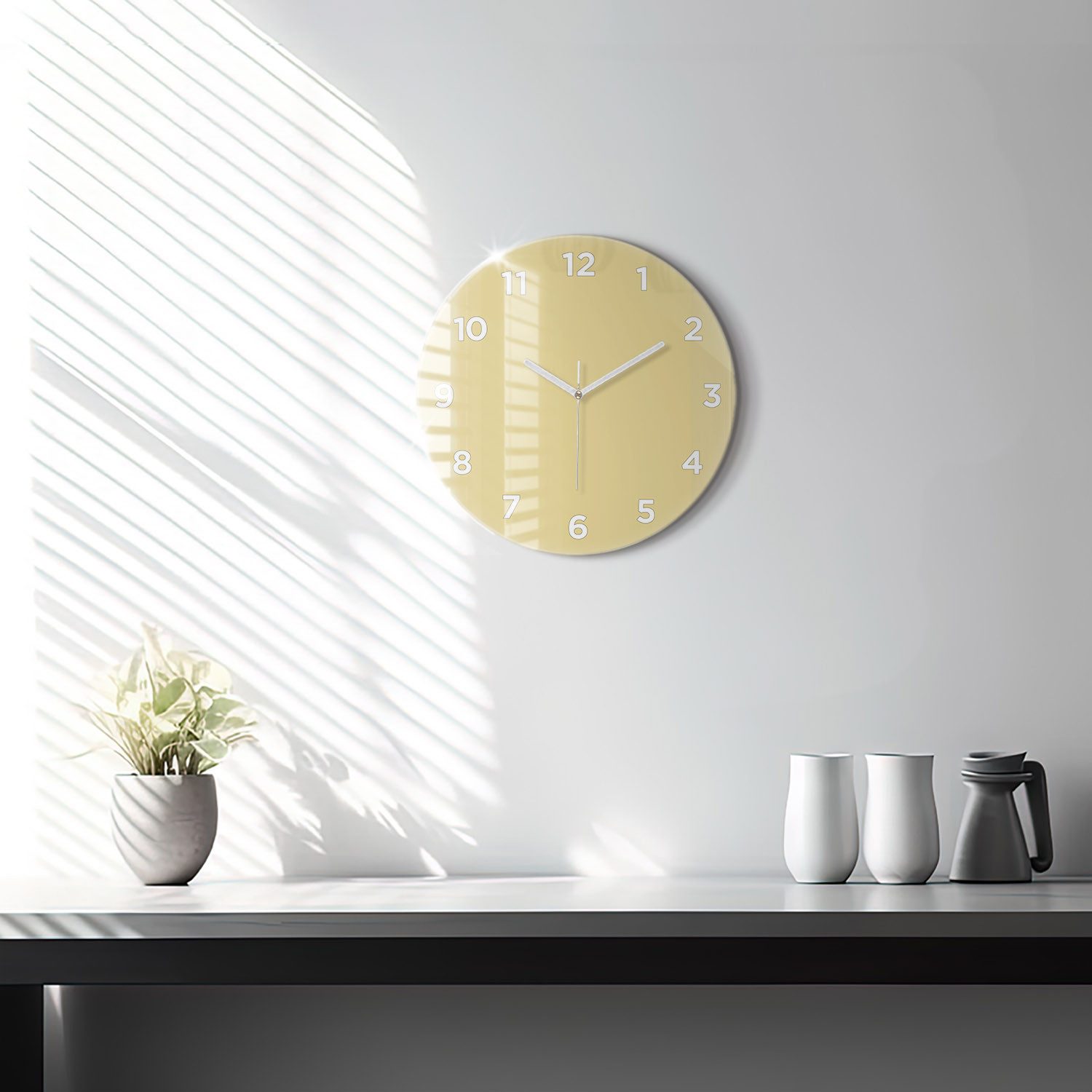 Tulup Wanduhr Wanduhr Glasrunde Uhr Moderne günstig online kaufen