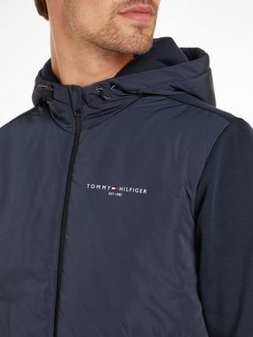 Tommy Hilfiger Kapuzensweatshirt MIX MEDIA HOODED ZIP THRU mit kleinem Logodruck