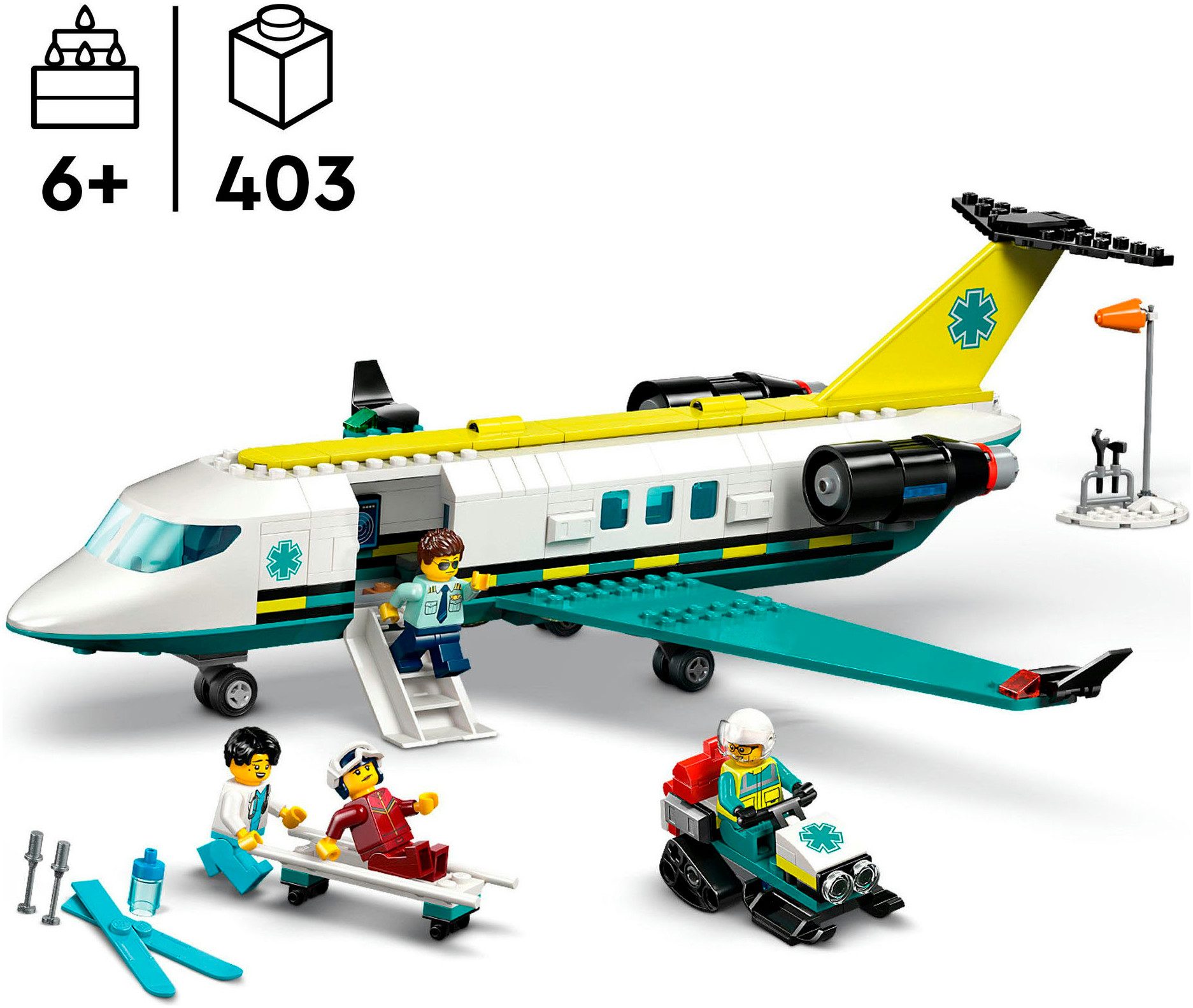 LEGO® Notfallrettungsflugzeug (60465), LEGO City Konstruktionsspielsteine, (403 St), Made in Europe