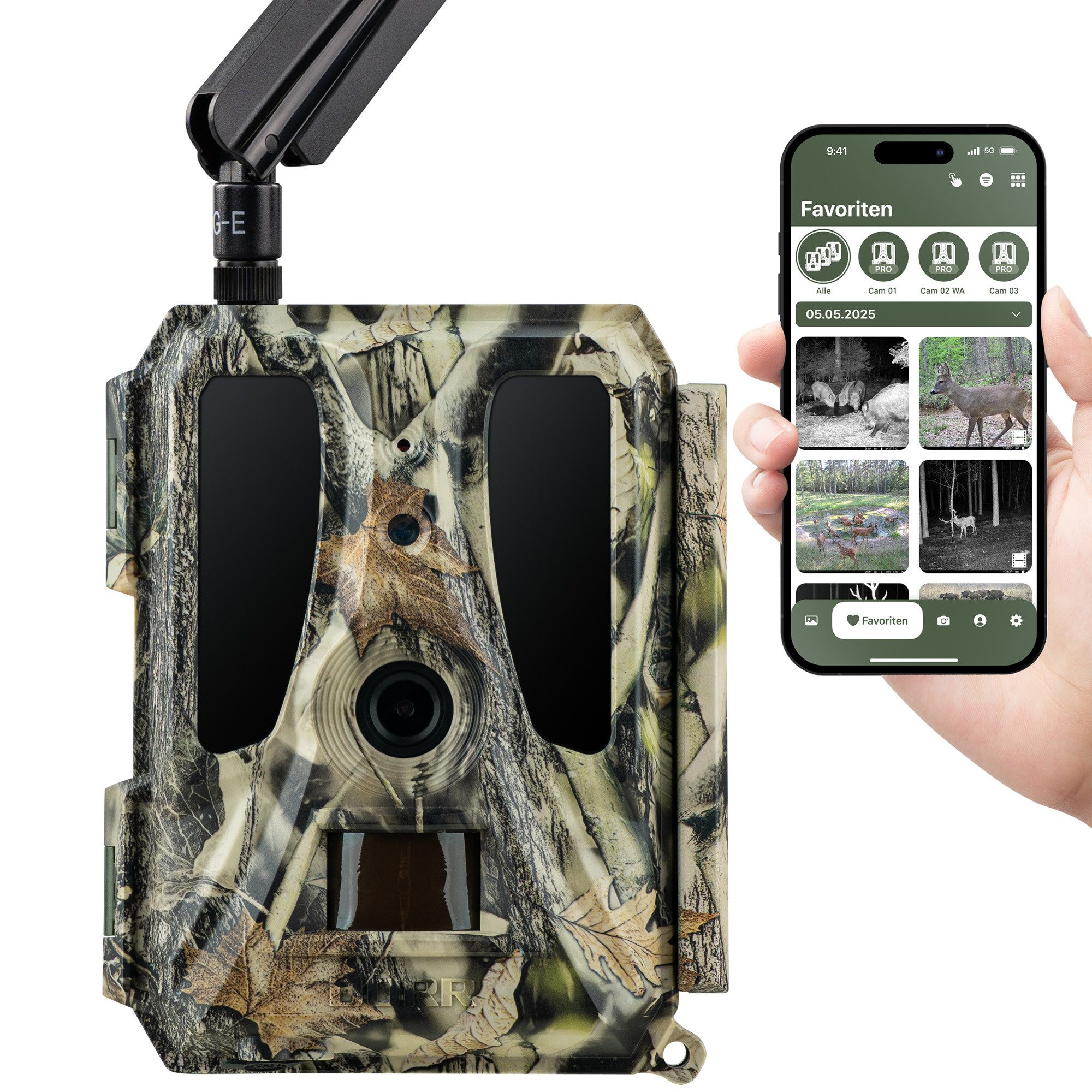 Dörr Wildkamera DÖRR Cloud Pro 4G Überwachungskamera, 60° & 100°, AA & Wiederaufladbar (Außenbereich, Innenbereich, Kein SIM-Lock, kein Abozwang, kostenlose DÖRR Cloud App)