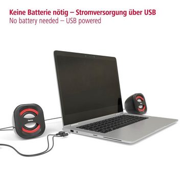 Hama Lautsprecher für PC Notebook Tablet- 3,5 mm Klinke USB 3.0 3 W aktiv PC-Lautsprecher