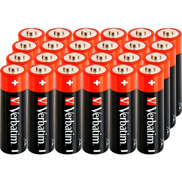 Verbatim 24er Pack Alkaline Mignon AA LR06 1.5V Retail Box Batterie (24 St)