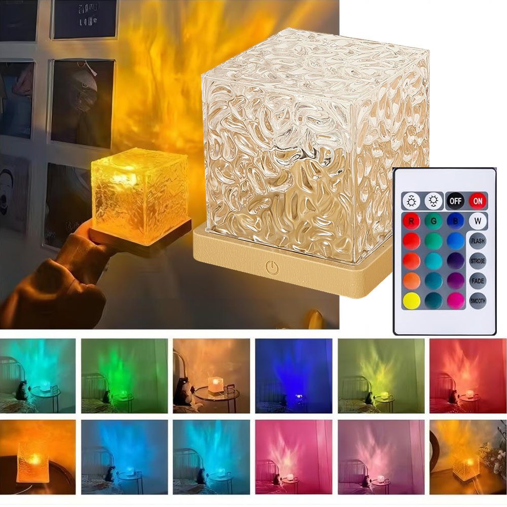 QUBEBU LED Nachtlicht RGB Wasserwellen Kristall Projektorlicht, Wave Lamp, günstig online kaufen