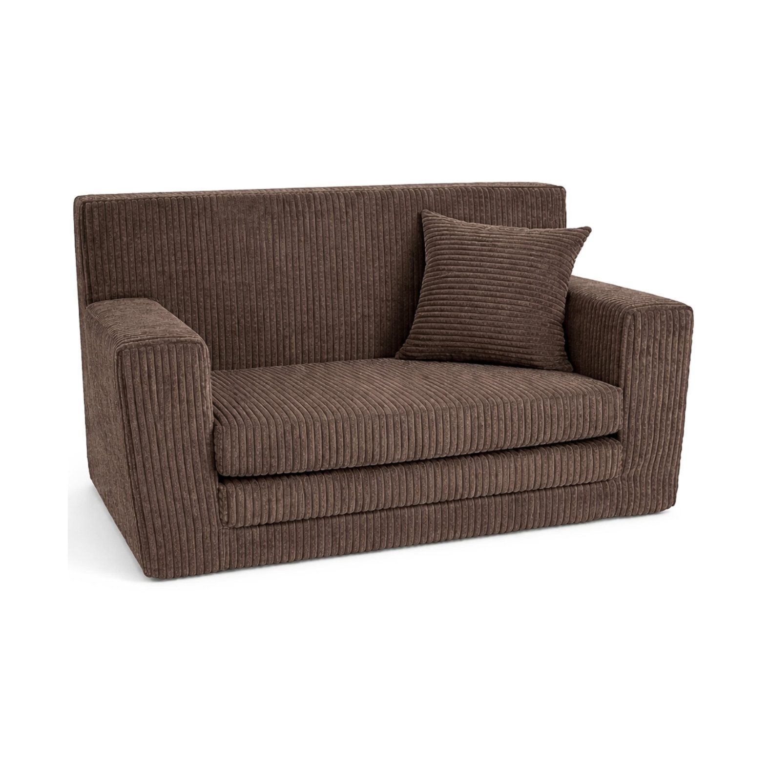 FORTISLINE Kindersofa KLEINES RECHTECKIGES SOFA AUS CORD IN SCHOKOLADENBRAUN