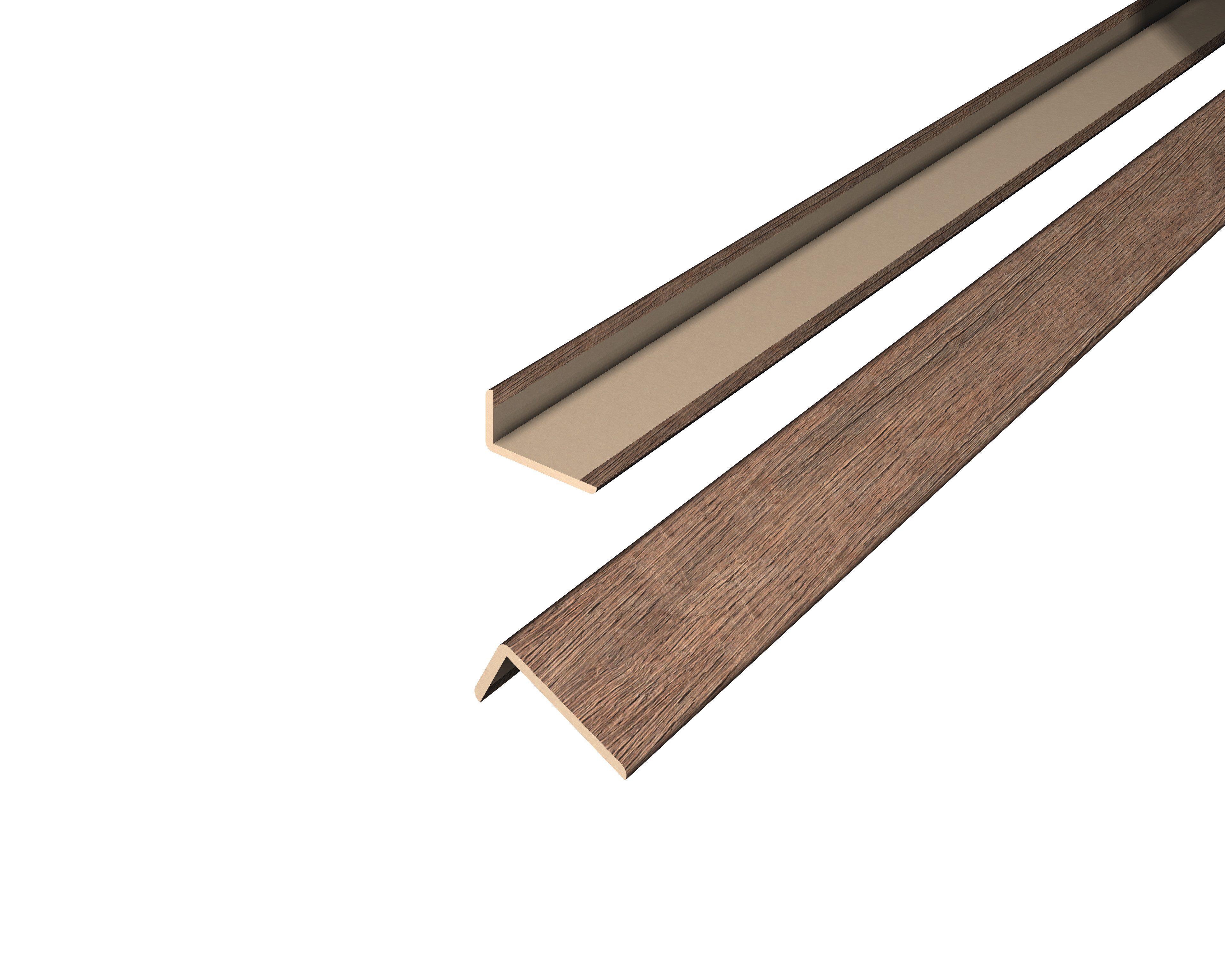 EGGER Abschlussleiste Winkelleiste Decowall WL002 Annaba Eiche Natur, Kleben, Nageln, 1-St., 2400 x 22 x 45mm