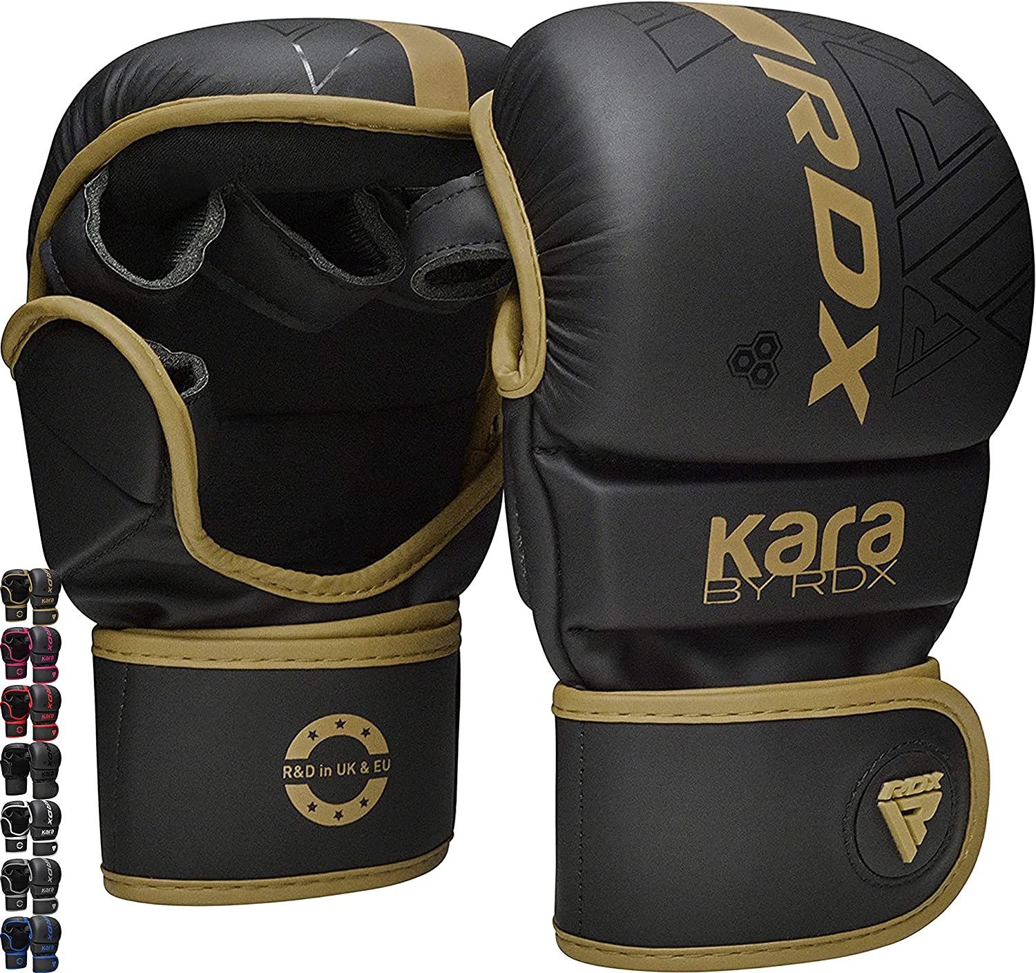 RDX Sports MMA-Handschuhe RDX MMA Handschuhe, MMA Gloves für Kampfsport Grappling Training Gold