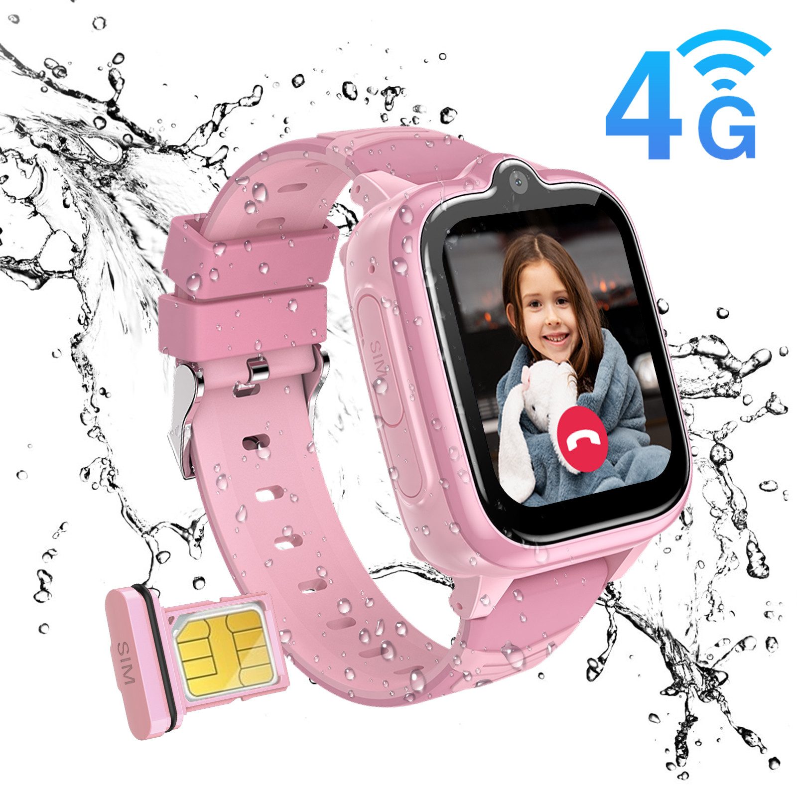 blackview Z10 Kinderuhr mit GPS und 4G, Installierbare APP Smartwatch (1,83 Zoll), 1,83", 8GB, GPS+LES+WiFi, 4G-LTE, IP67, SOS, Bluetooth