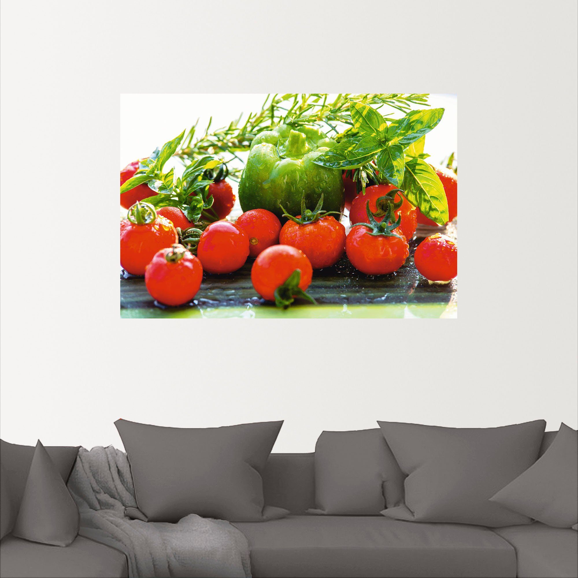 Artland Wandbild »Garten frische Tomaten«, Lebensmittel (1 Stück), in vielen Größen & Produktarten - Alubild / Outdoorbild für den Außenbereich, Leinwandbild, Poster, Wandaufkleber / Wandtattoo auch für Badezimmer geeignet-kaufen