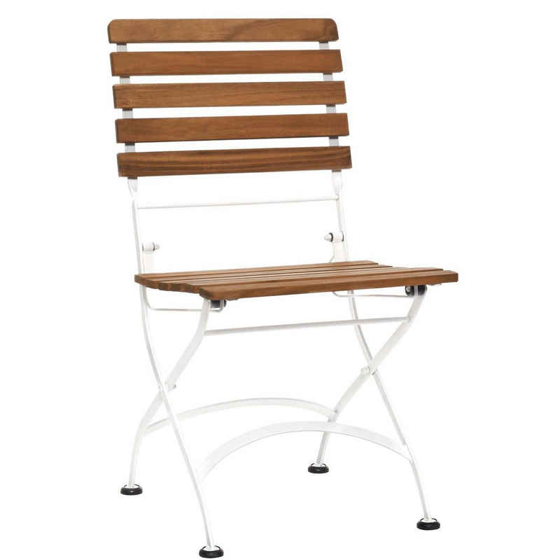 BUTLERS Klappstuhl PARKLIFE Klappstuhl, Gartenstuhl in Schwarz-Natur - klappbarer Stuhl aus Akazienholz und Metall - Balkonstuhl