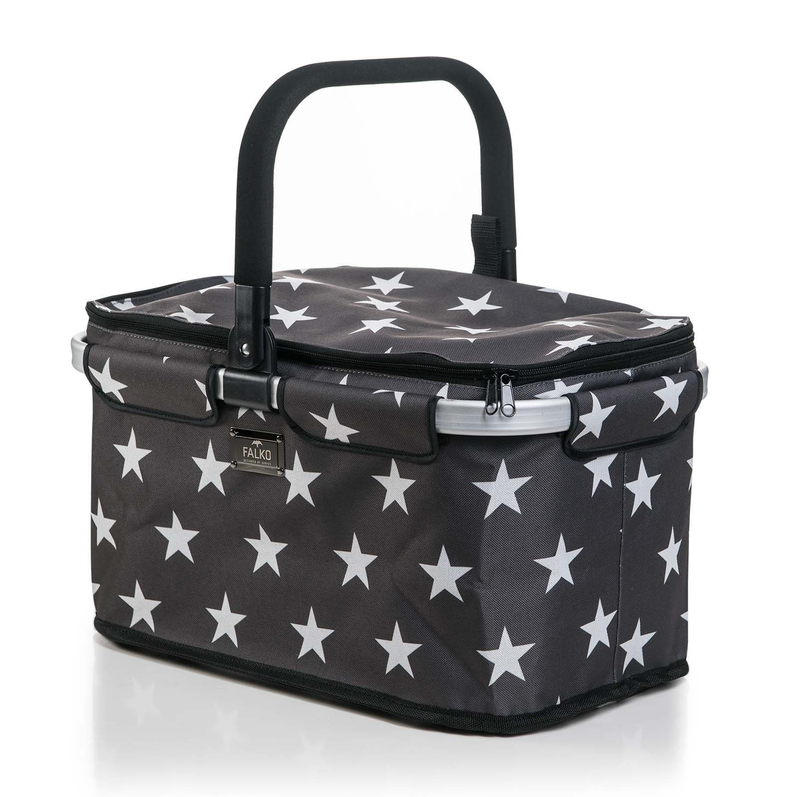 Genius Einkaufskorb Falko Premium Tragekorb Picknickkorb, Lunchkorb Shopping Bag 22 L für Ausflug Camping