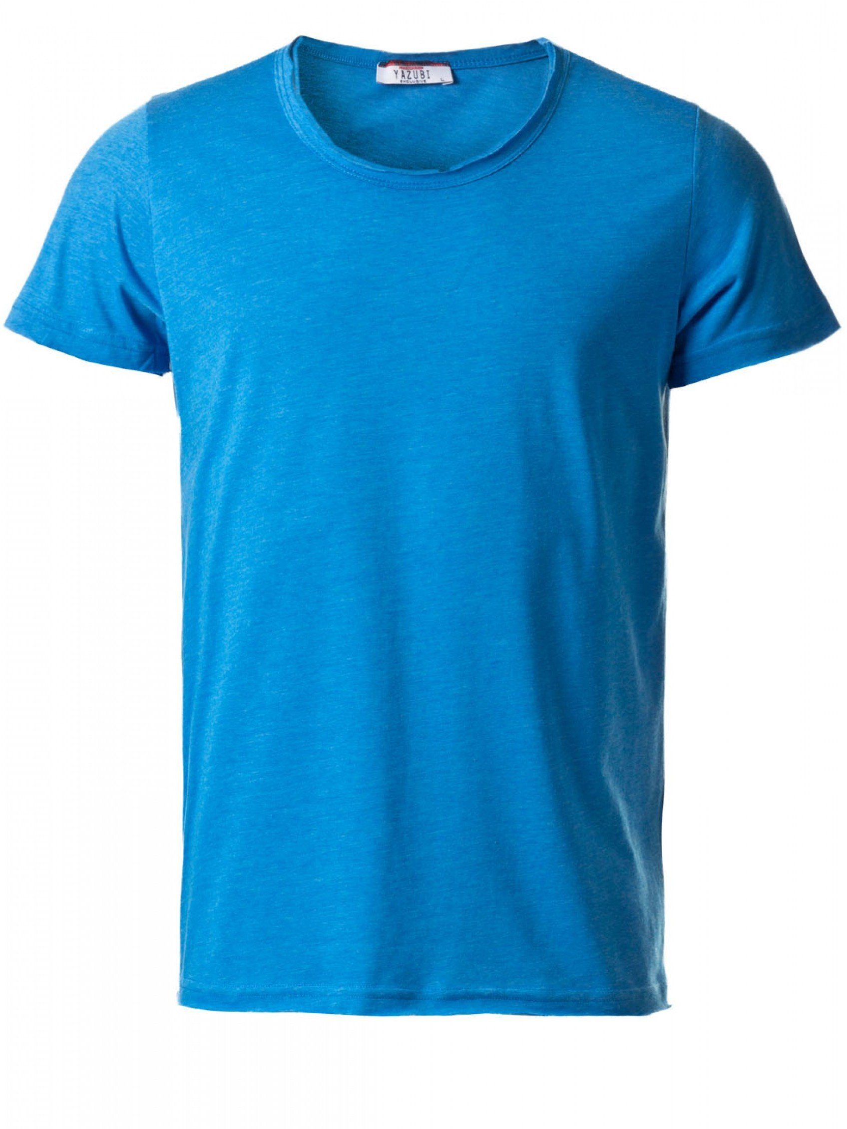 Yazubi T-Shirt Yazubi - Noah O-Neck Shirt (1-tlg) modernes Rundhalsshirt Blau (blue)