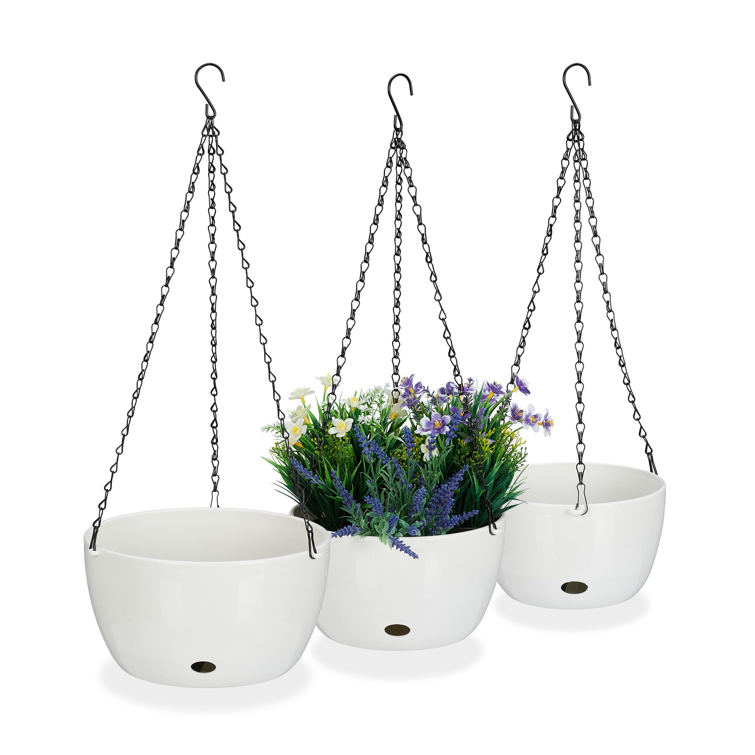 relaxdays Blumenampel mit Wasserspeicher 3er Set günstig online kaufen