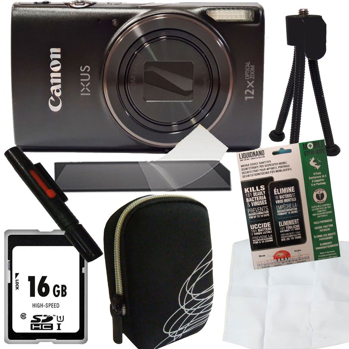 Canon Canon Ixus 285 HS schwarz Set Angebot Vollformat-Digitalkamera