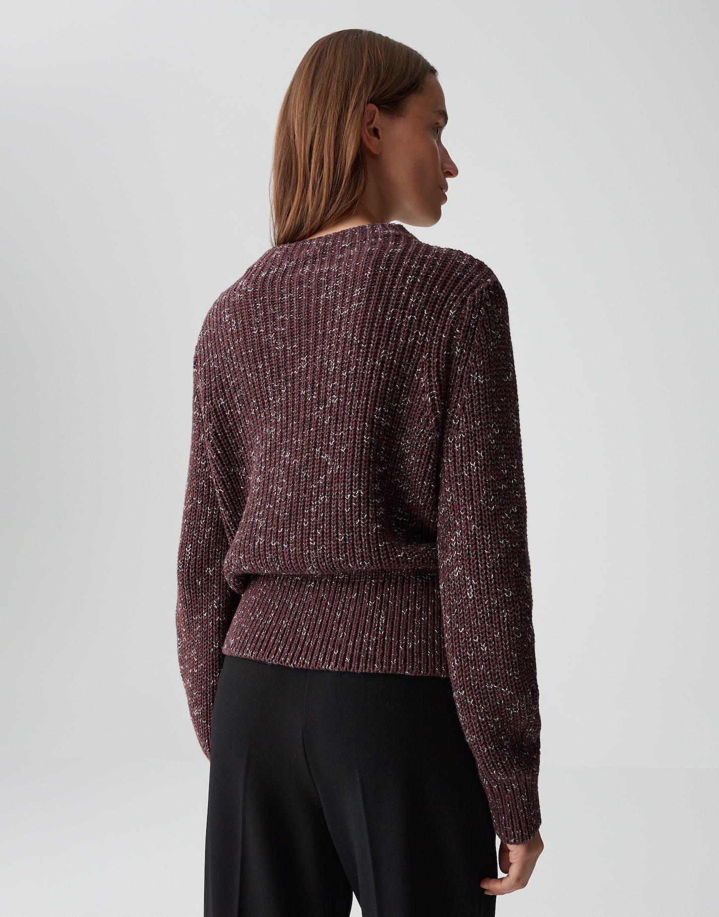 OPUS Strickpullover PULINKA mit Mouliné Effekt Fledermausärmel in 3/4 Länge, extrem weicher Griff