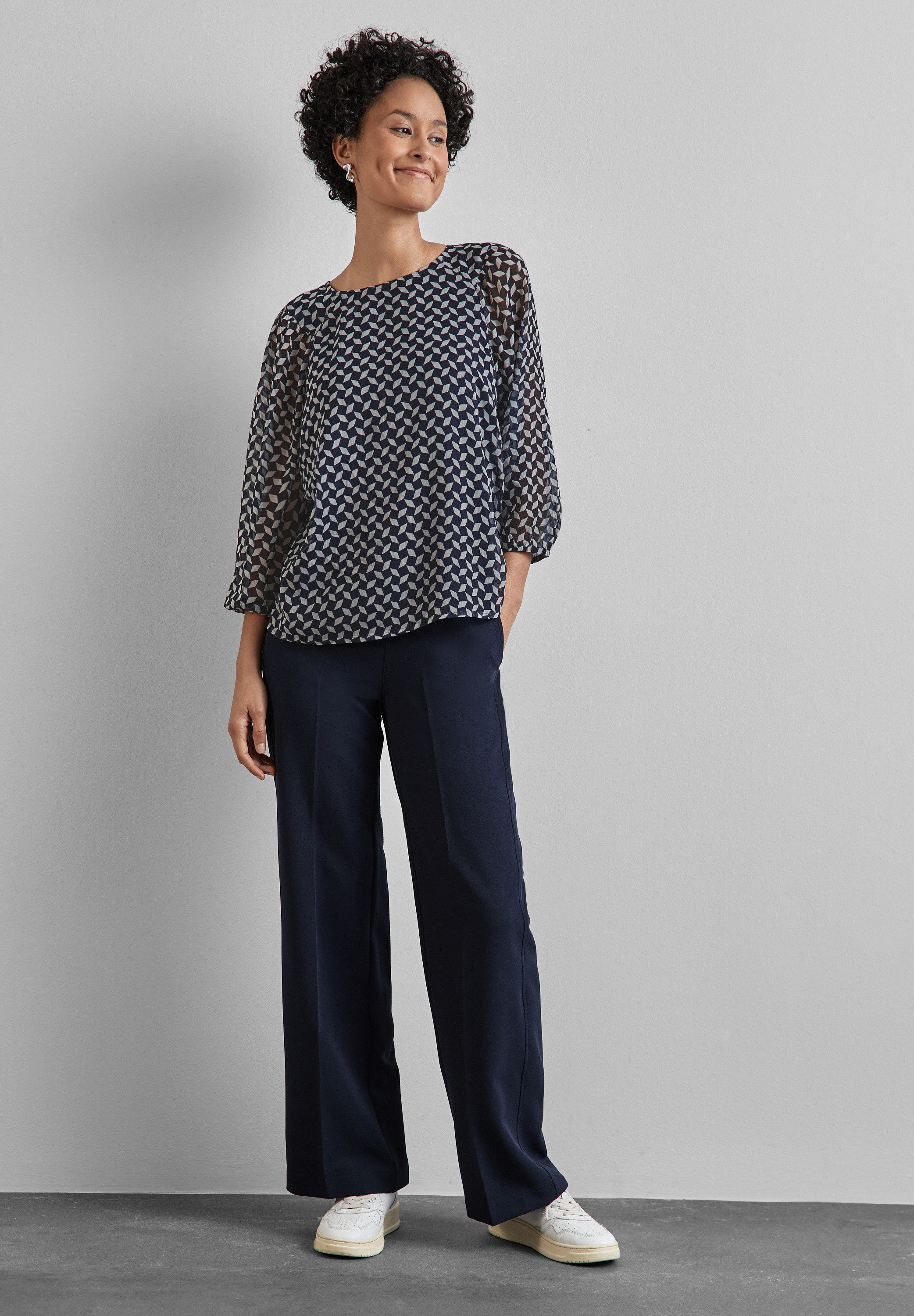 STREET ONE Hemdbluse Rundhalsausschnitt