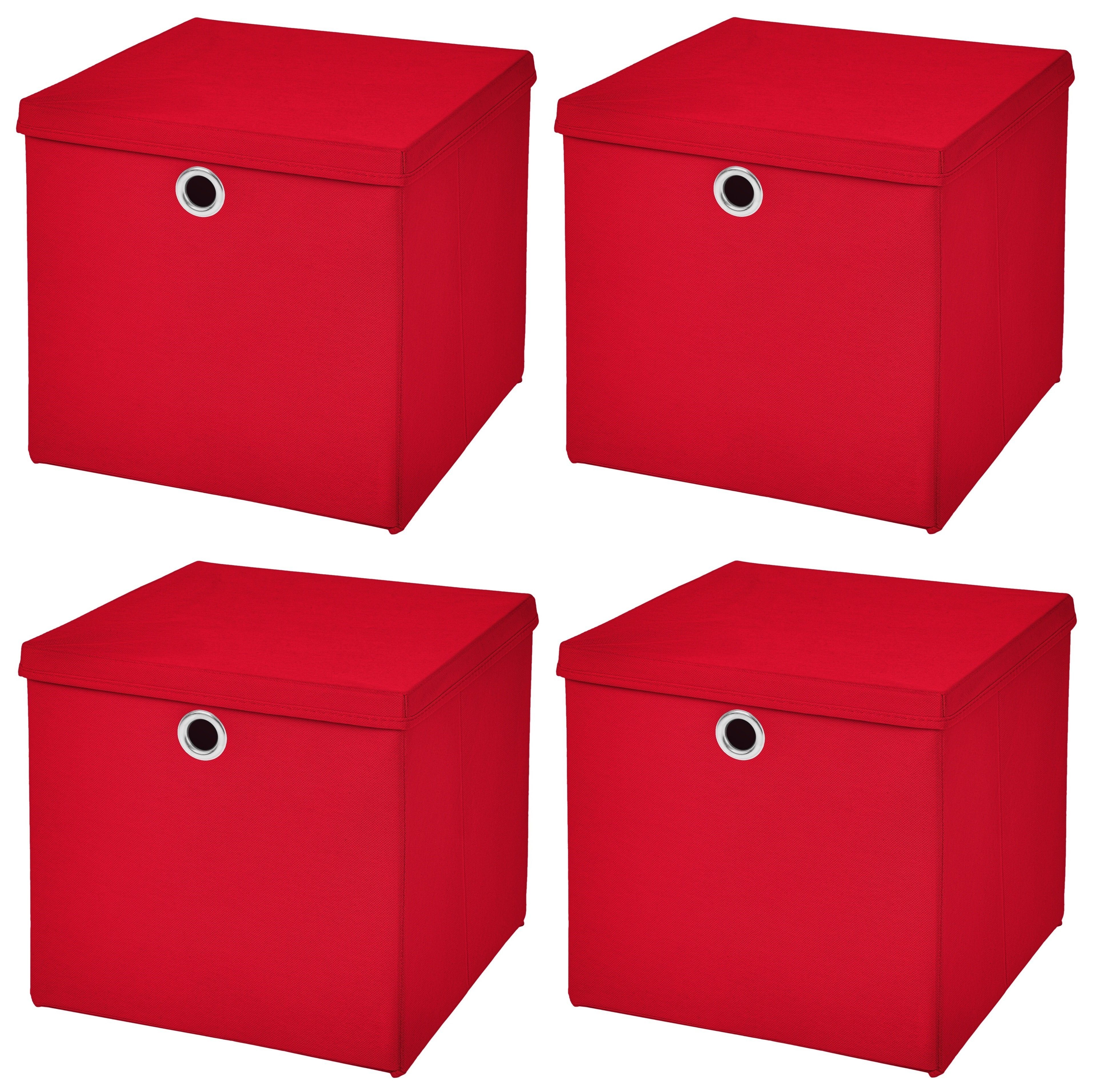 StickandShine Faltbox 4er SET 32 x 32 x 32 cm mit Deckel – perfekt für KALLAX - 19 Farben