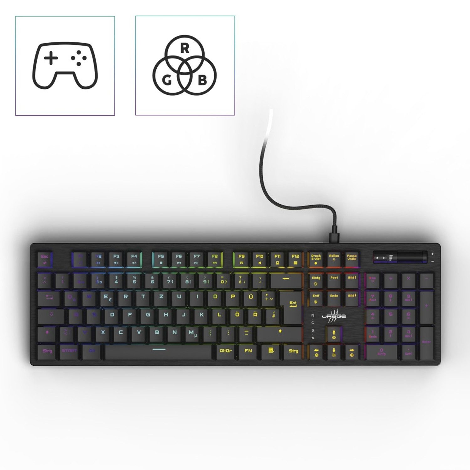 uRage Exodus 910 Low Profile, QWERTZ DE, Schwarz Gaming-Tastatur