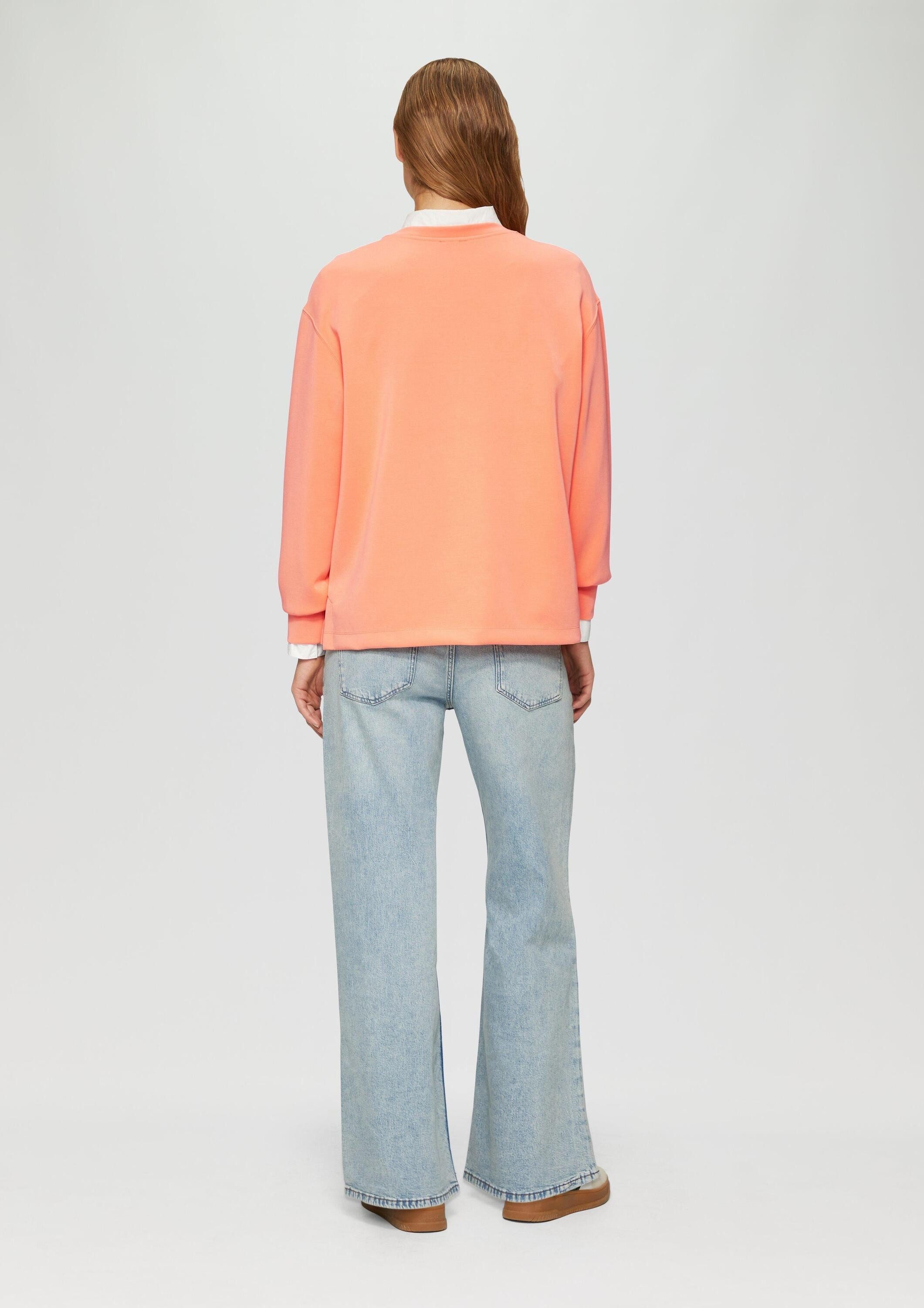 s.Oliver Sweatshirt Sweatshirt Scuba-Sweatshirt aus Modalmix mit 3D-Schriftzug