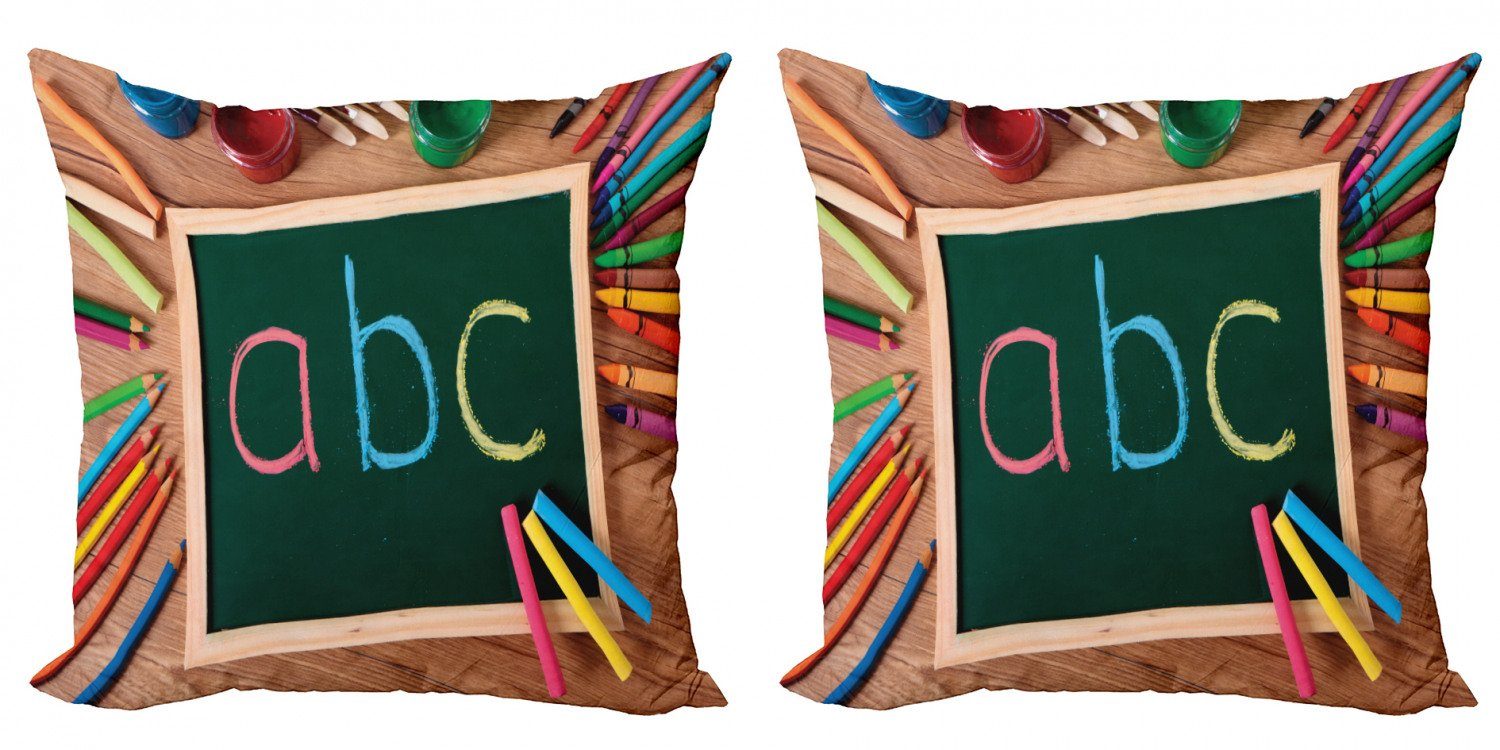 Kissenbezüge Modern Accent Doppelseitiger (2 Stück), Themed Craft Schule Foto Digitaldruck, Abakuhaus Buntstift