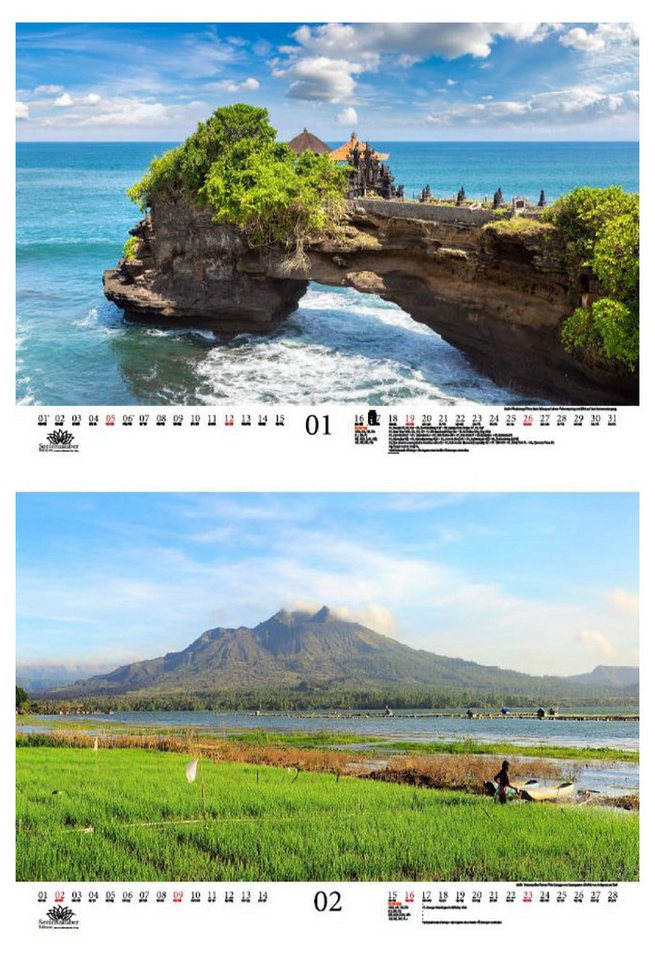 Thumbnail - Seelenzauber Wandkalender Reisezauber Bali DIN A3 Kalender für 2025 Indonesien Urlaub Strand