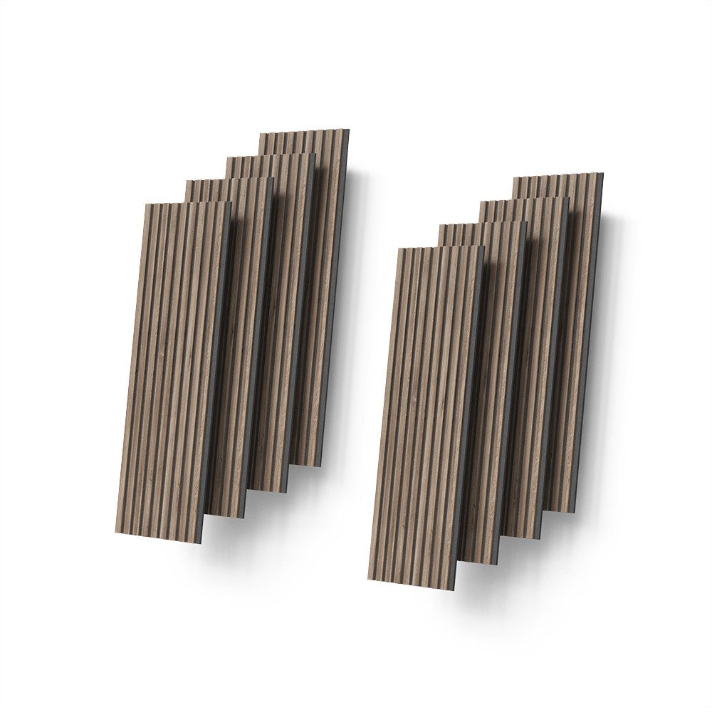 Livinity® Wandpaneel Grivola, Nussbaum, 8 Stück, (1-tlg)