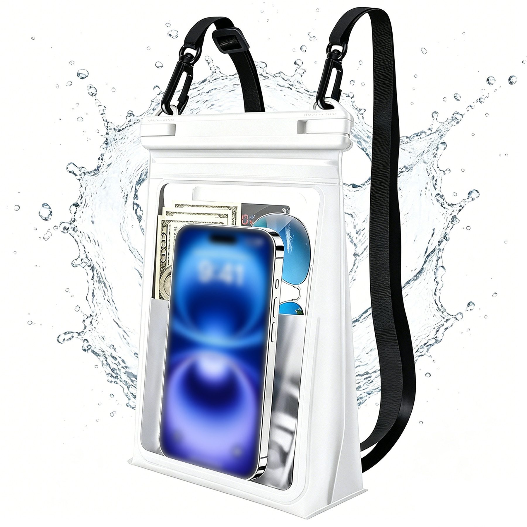 Mutig Handyhülle Wasserdicht Handyhülle, Große Kapazität, IPX8 Unterwasser Handyhülle kompatibel mit iPhone 14/13/12/11 Max & Samsung Smartphones bis 7 Zoll, Wasserfest Hülle,Handytasche,Waterproof Phone Case,für Reisen, Strand