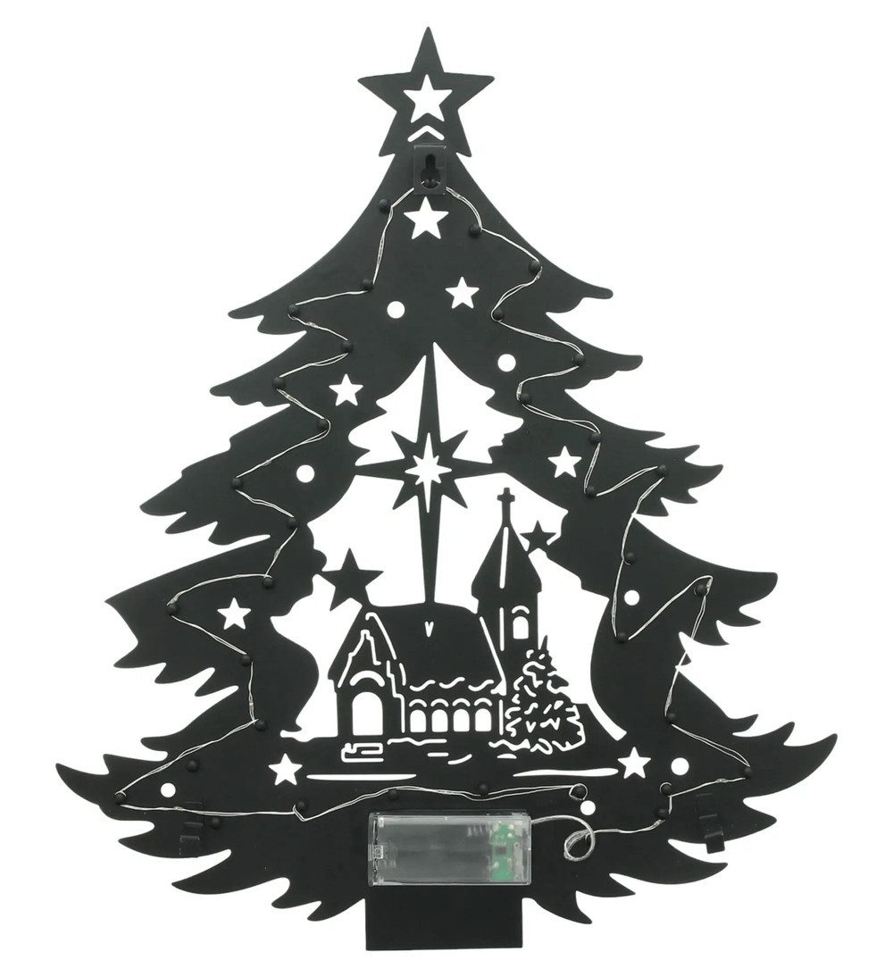 Home-trends24.de LED Dekofigur Weihnachtsbaum Tannenbaum LED Metall 44 cm