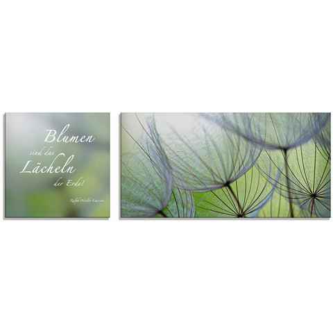 Artland Glasbild Zitatenbild, Pusteblumen-Samen, Sprüche & Texte (2 St), in verschiedenen Größen