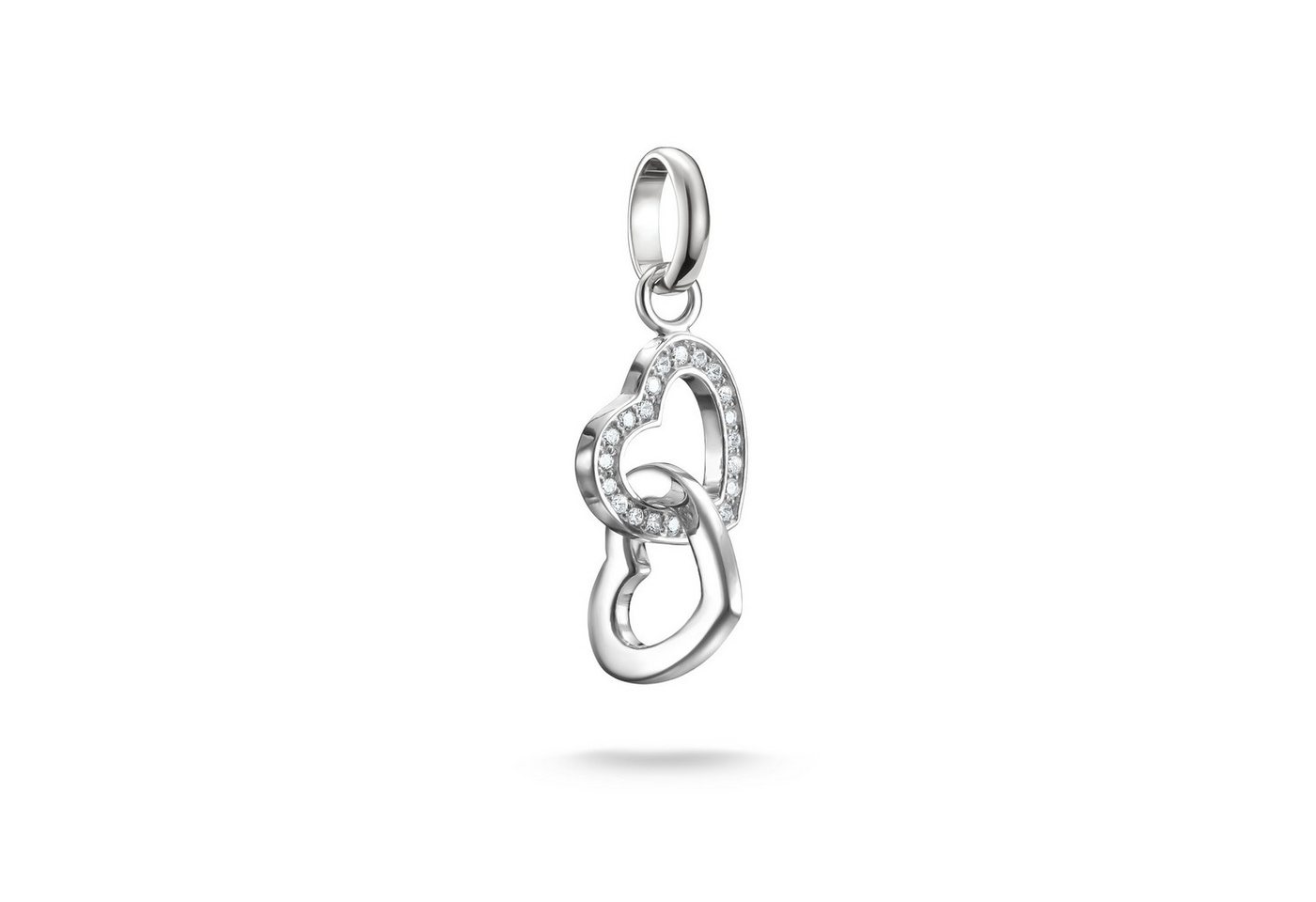 THOMAS SABO Charm-Einhänger Charm verschlungene Herzen - Connect, mit Zirkonia (synth)