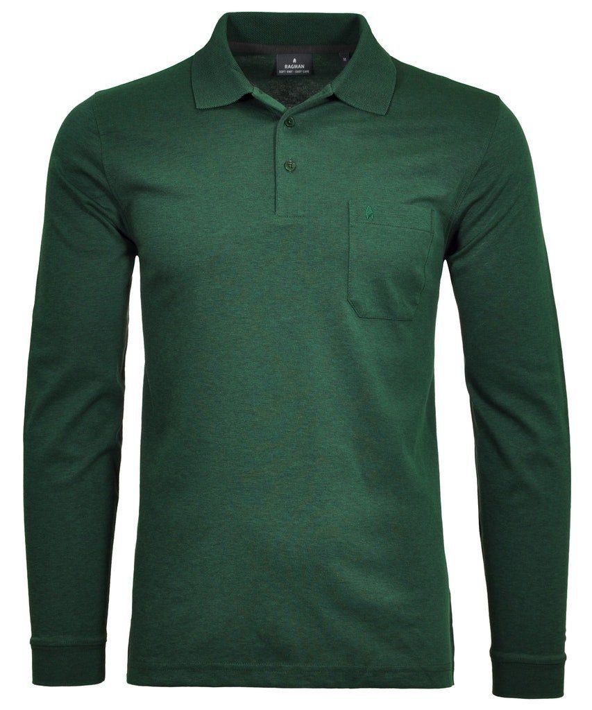 RAGMAN Langarm-Poloshirt Softknit langarm