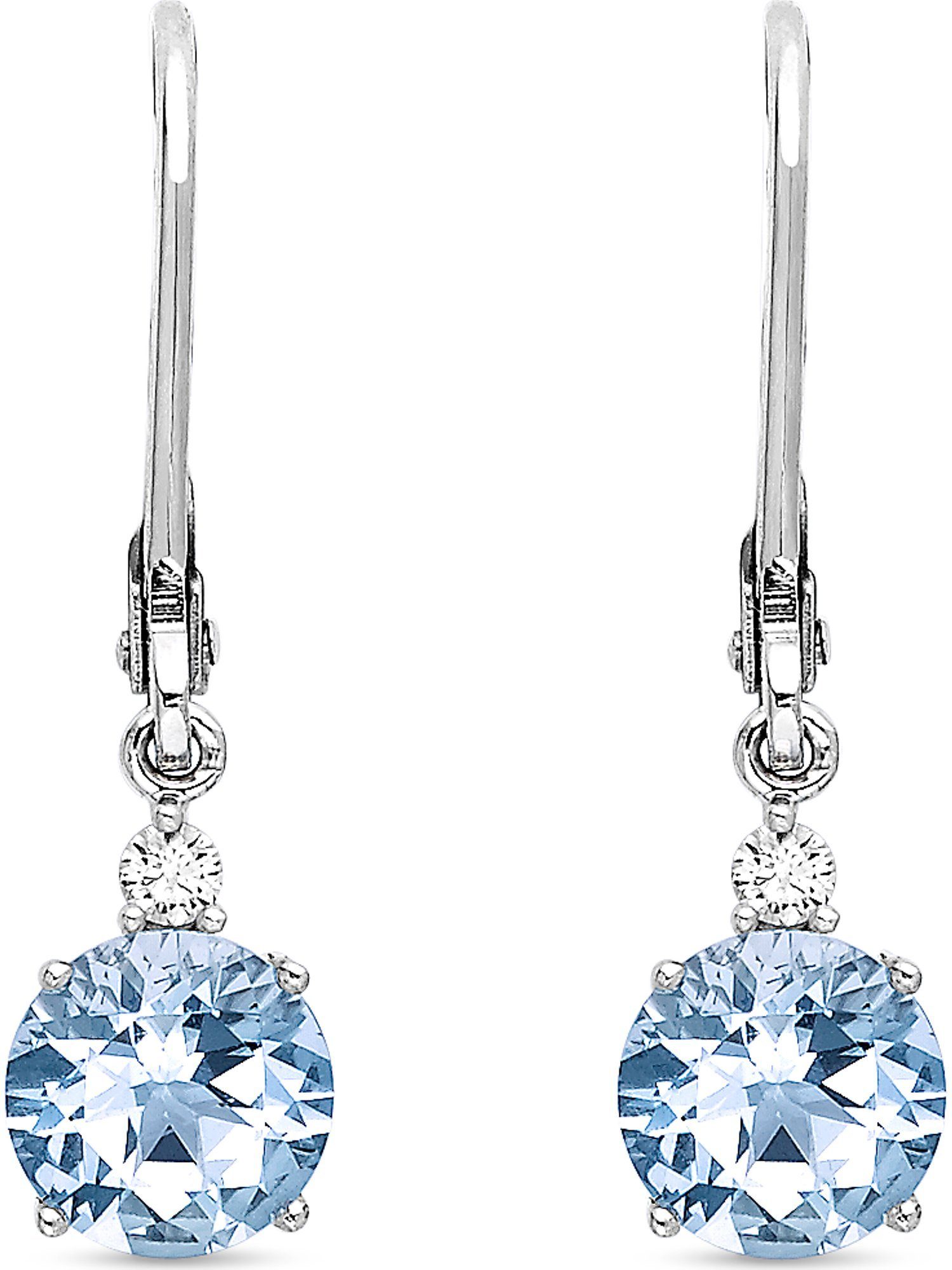 CHRIST Paar Ohrhänger CHRIST Damen-Ohrhänger 585er Weißgold 2 Aquamarin