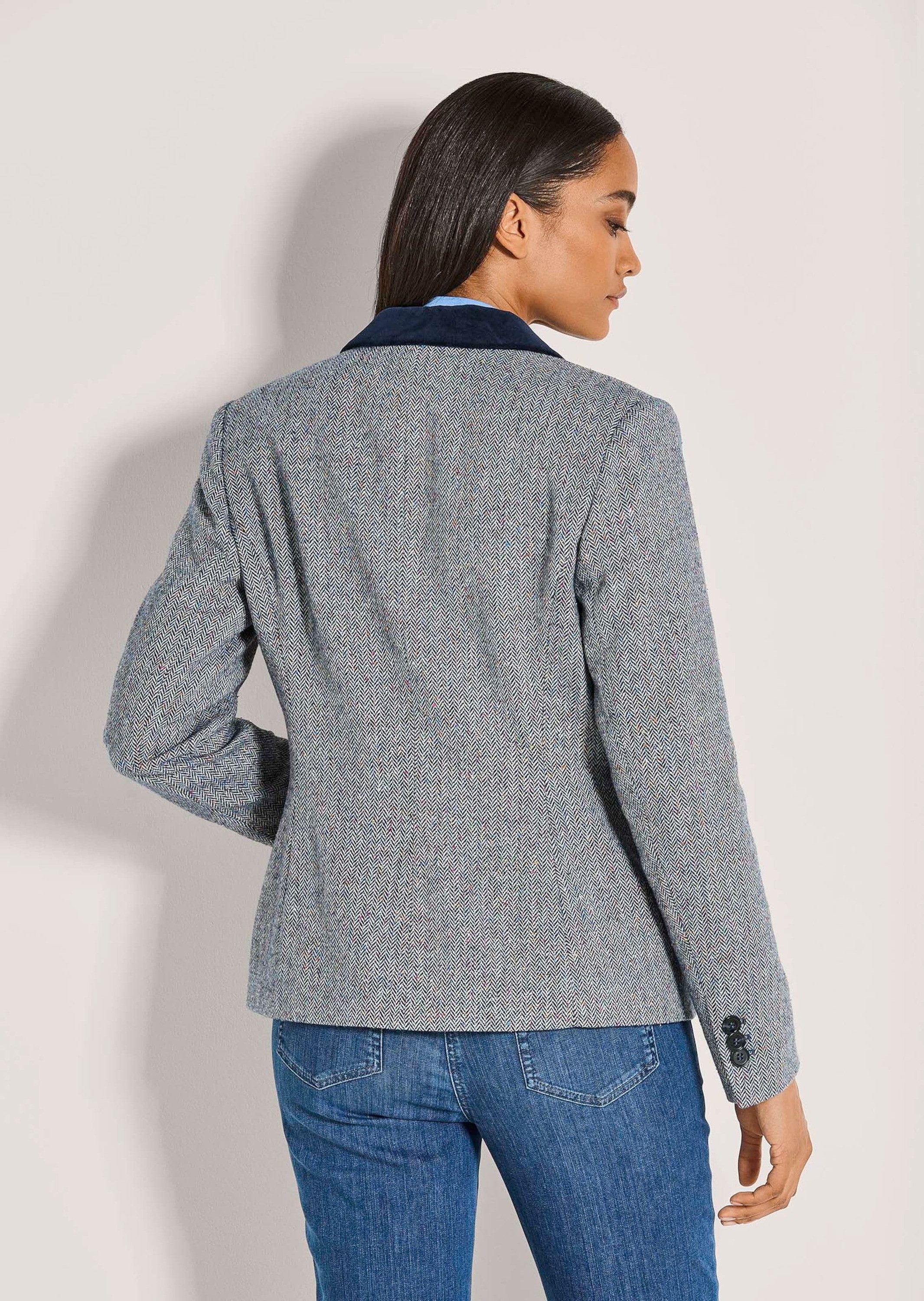 MADELEINE Kurzblazer Businessblazer mit Reverskragen Taillierter Blazer mit Pattentaschen und langen Ärmeln