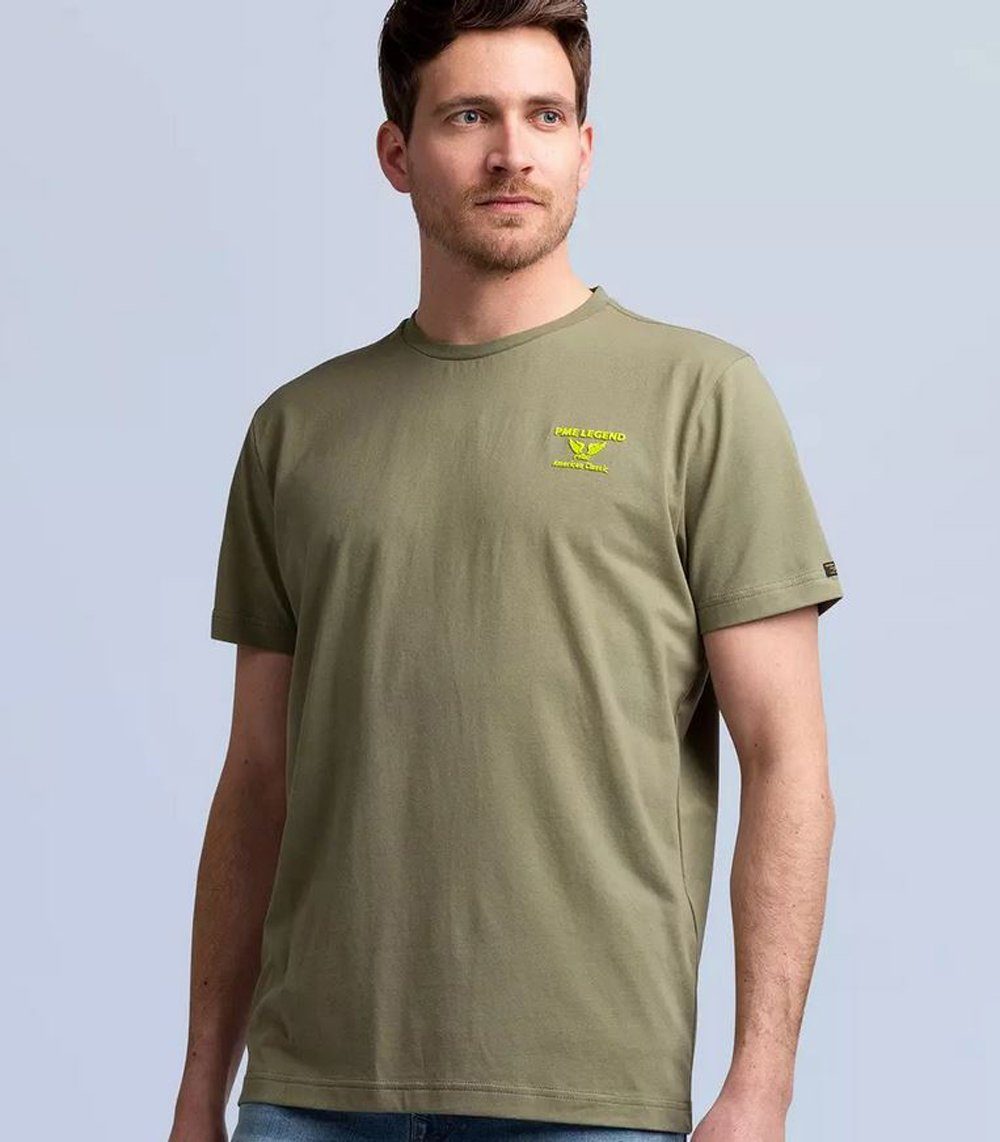 PME LEGEND T-Shirt PME Legend Tee mit Relief Print in Orange und Olive