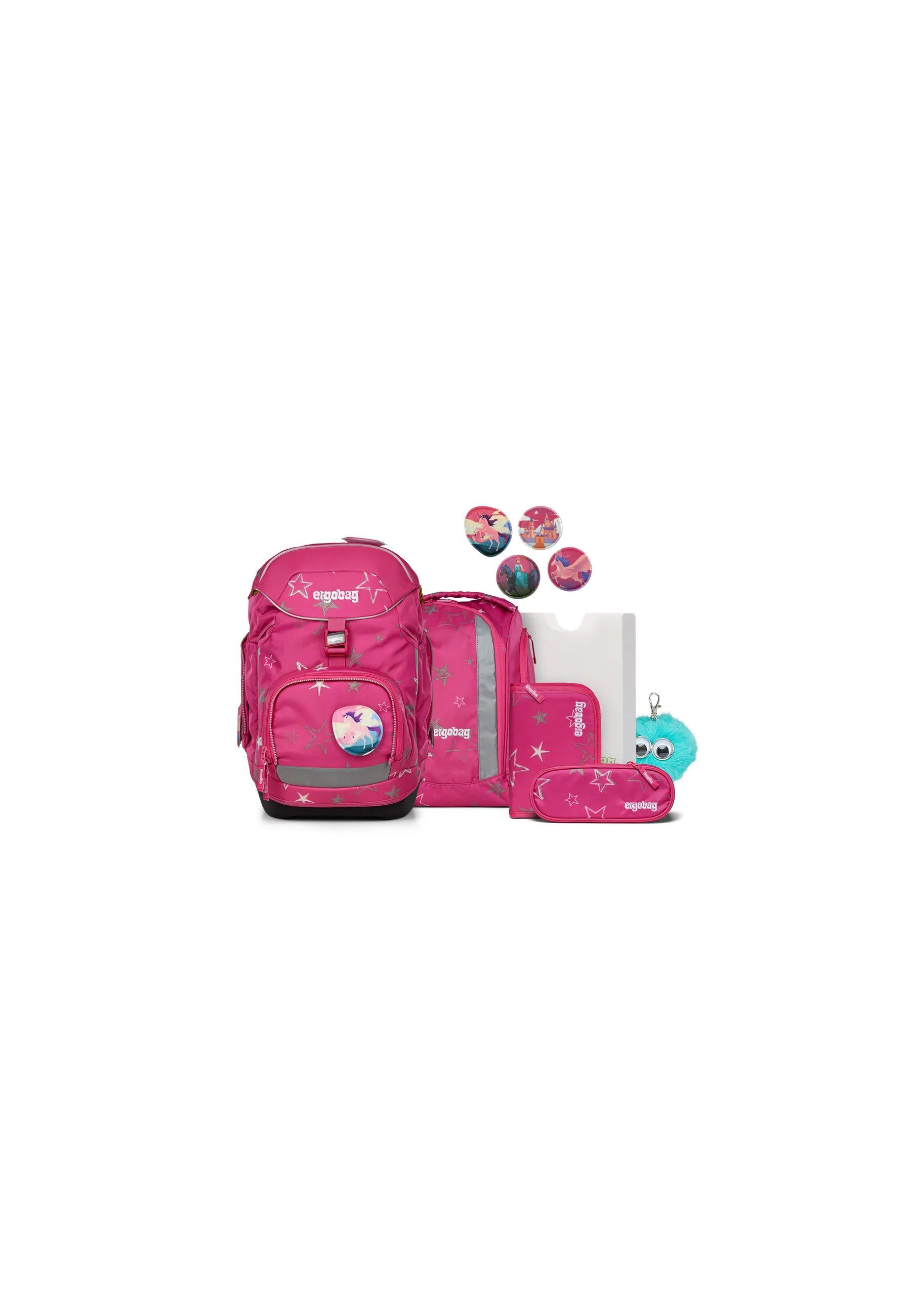 ergobag Schulranzen pack Set Bundle (7-tlg., 7-teiliges Set), größenverstellbares Rückensystem