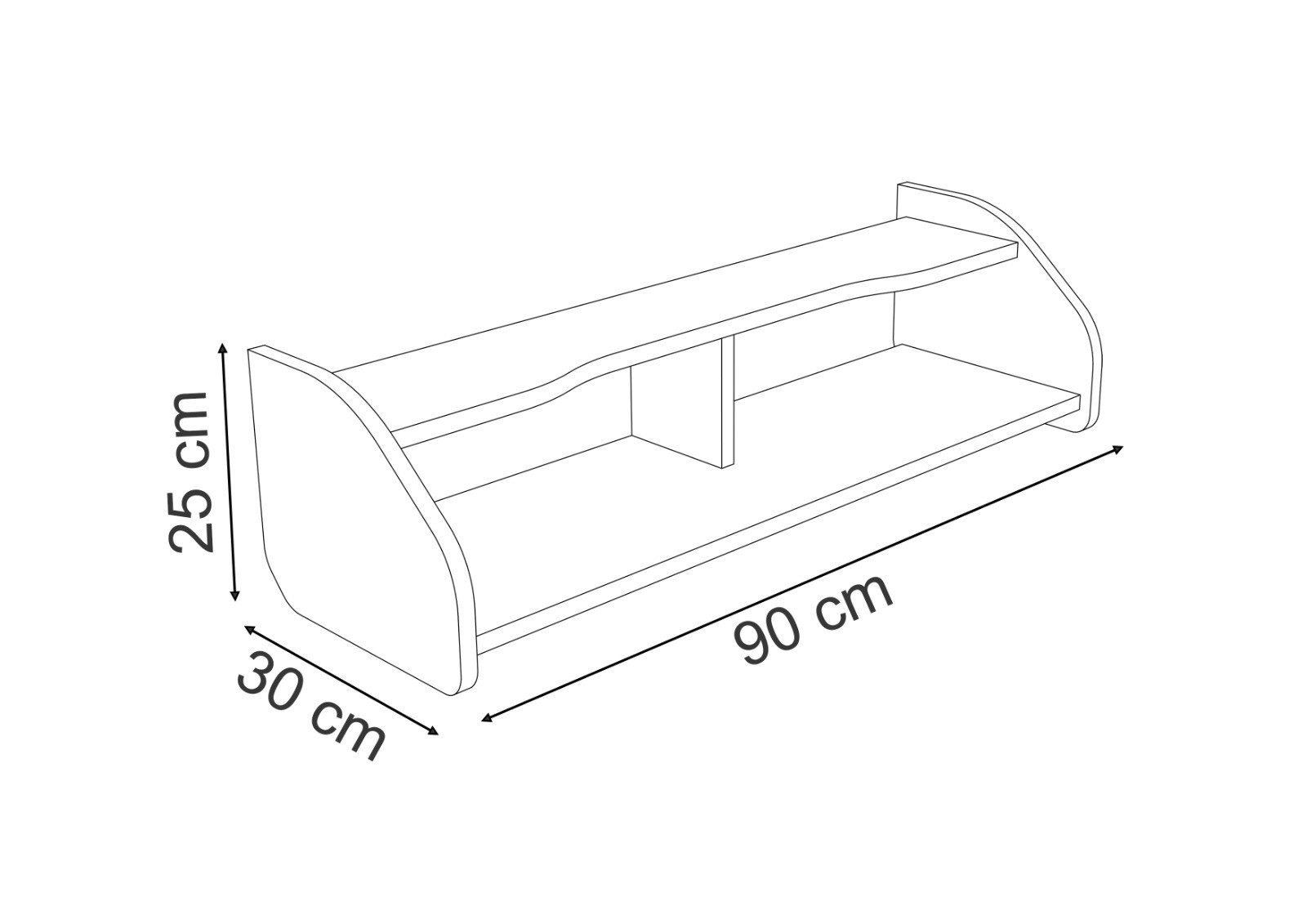 Aileenstore Wandregal Rio, Fächer, Ablagen