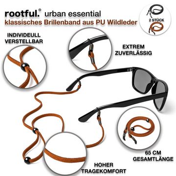 rootful. Brillenband rootful.® urban Brillenband aus Leder 2er Pack - Brillenkette, inklusive Mikrofaserbeutel und Mikrofaserputztuch