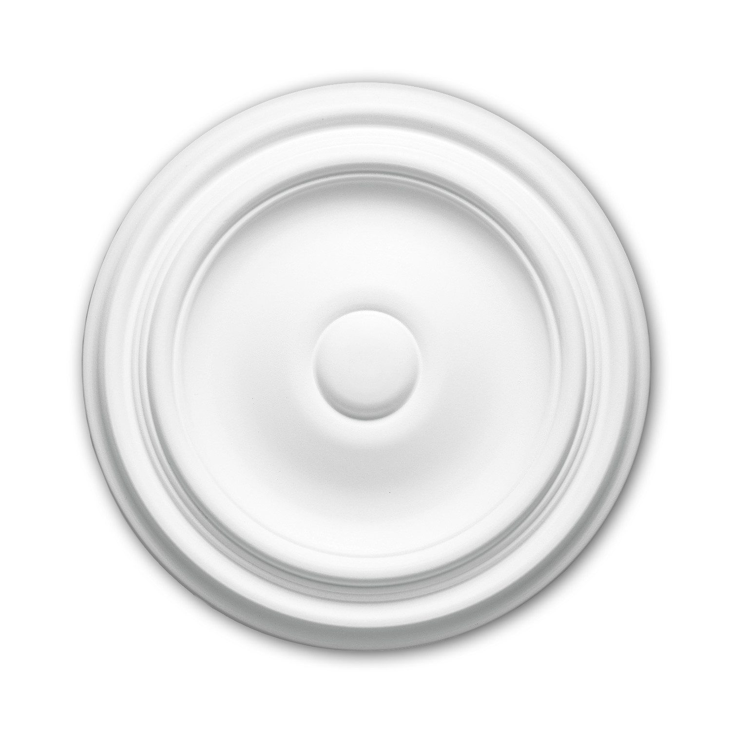 Profhome Decken-Rosette 156013 Rosette aus Polyurethan Deckenrosette Zierelement Ø 26,0 cm (Rosette, 1 St., Deckenrosette, Medallion, Stuckrosette, Deckenelement, Zierelement), weiß, vorgrundiert, Stil: Zeitlos / Klassisch