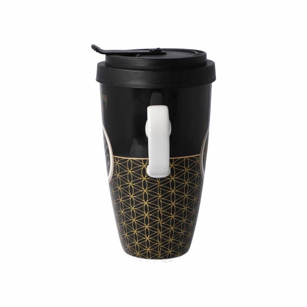 Goebel Coffee-to-go-Becher Künstlertasse Yin Yang schwarz, Fine Bone China