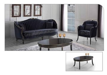 JVmoebel Wohnzimmer-Set Luxus Sofagarnitur 3+1+1 Sitz Couchtisch Sofas Sessel Stoff 4tlg.
