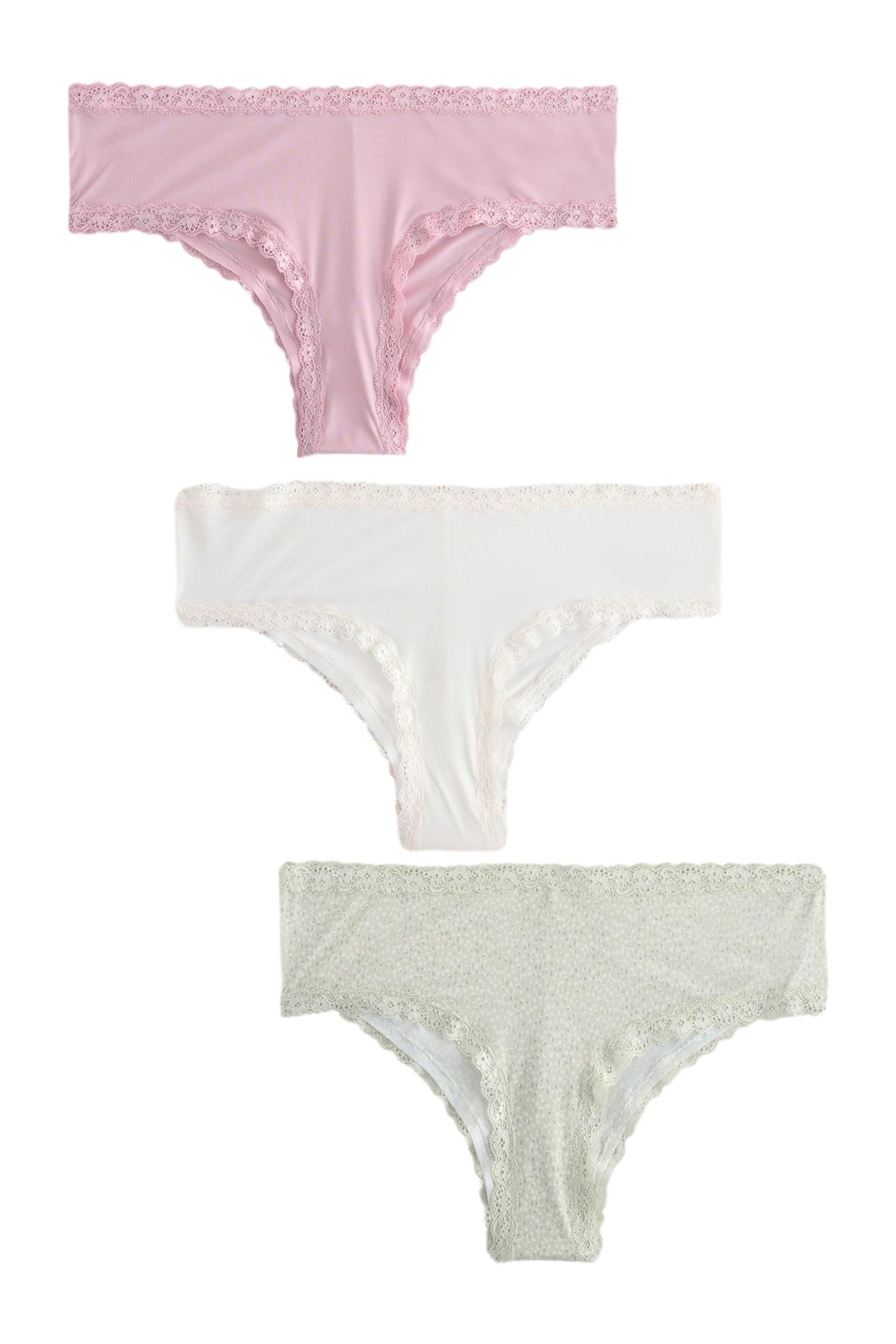 Hipster 3 x Slips aus Mikrofaser mit Spitze, Hipster